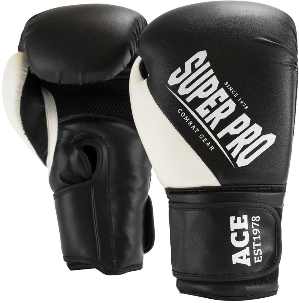 Boxhandschuhe Super schwarz/weiß Ace Pro