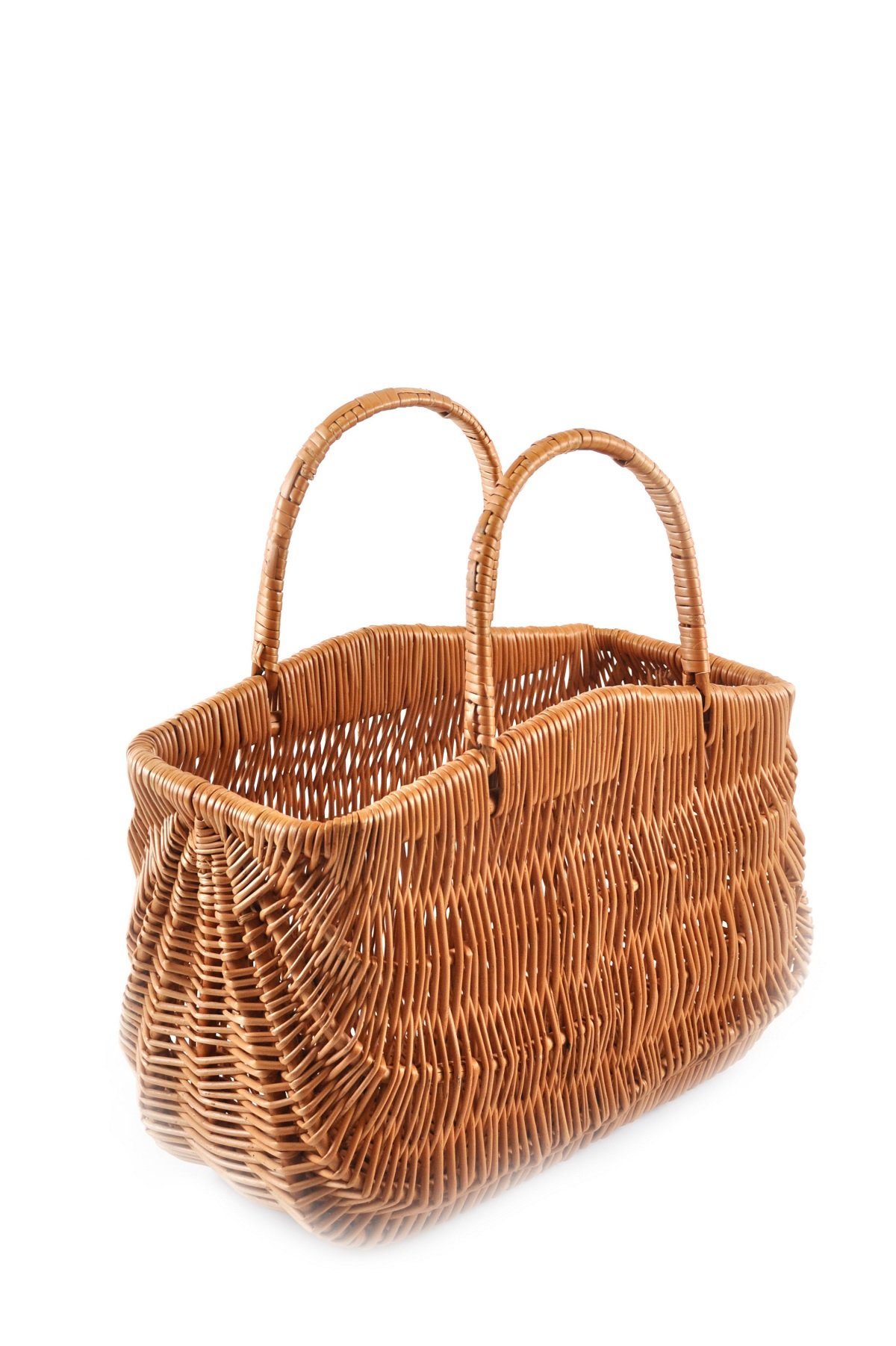 MyBer® Handtasche Tasche Korb aus Weide Weidenkorb Tragekorb Einkaufskorb geflochten (1-tlg), braun geflochten Handarbeit 40/19/29cm K4-489