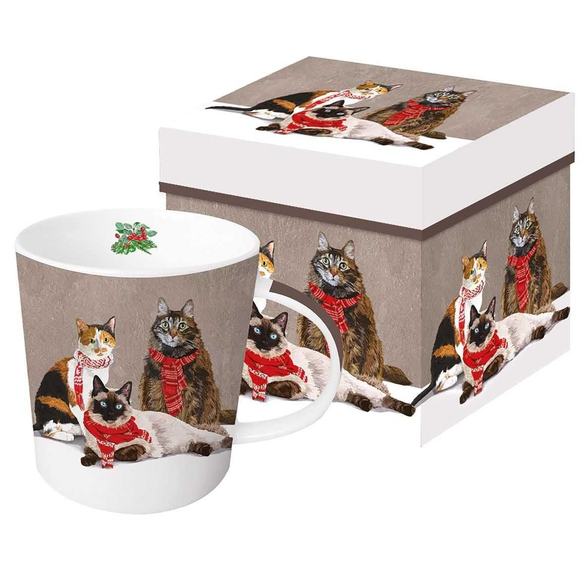 PPD Tasse Scarf Cats, Porzellan, Trendmug im Geschenkkarton