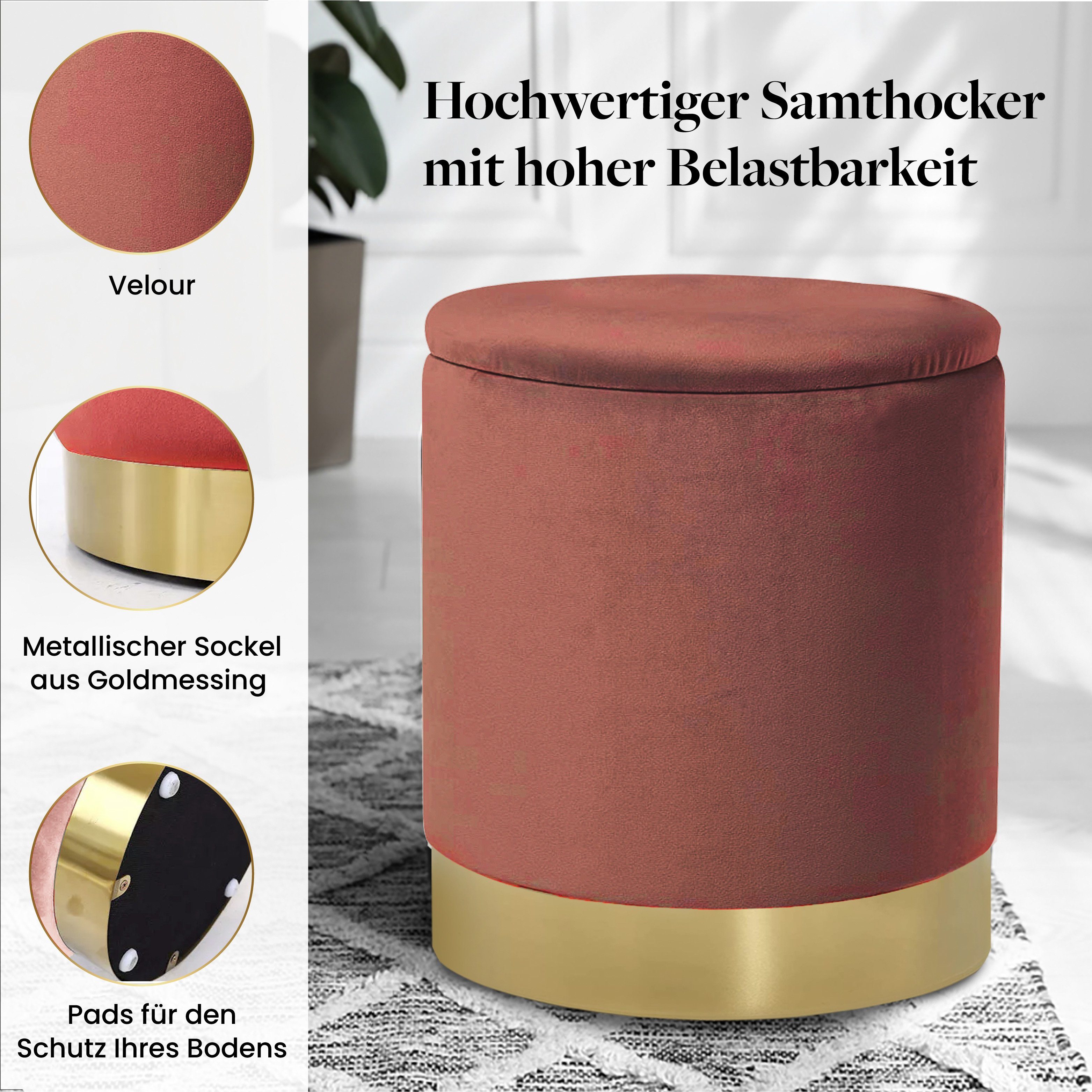 ELYFLAIR Hocker ELYFLAIR® Samthocker mit Stauraum günstig online kaufen