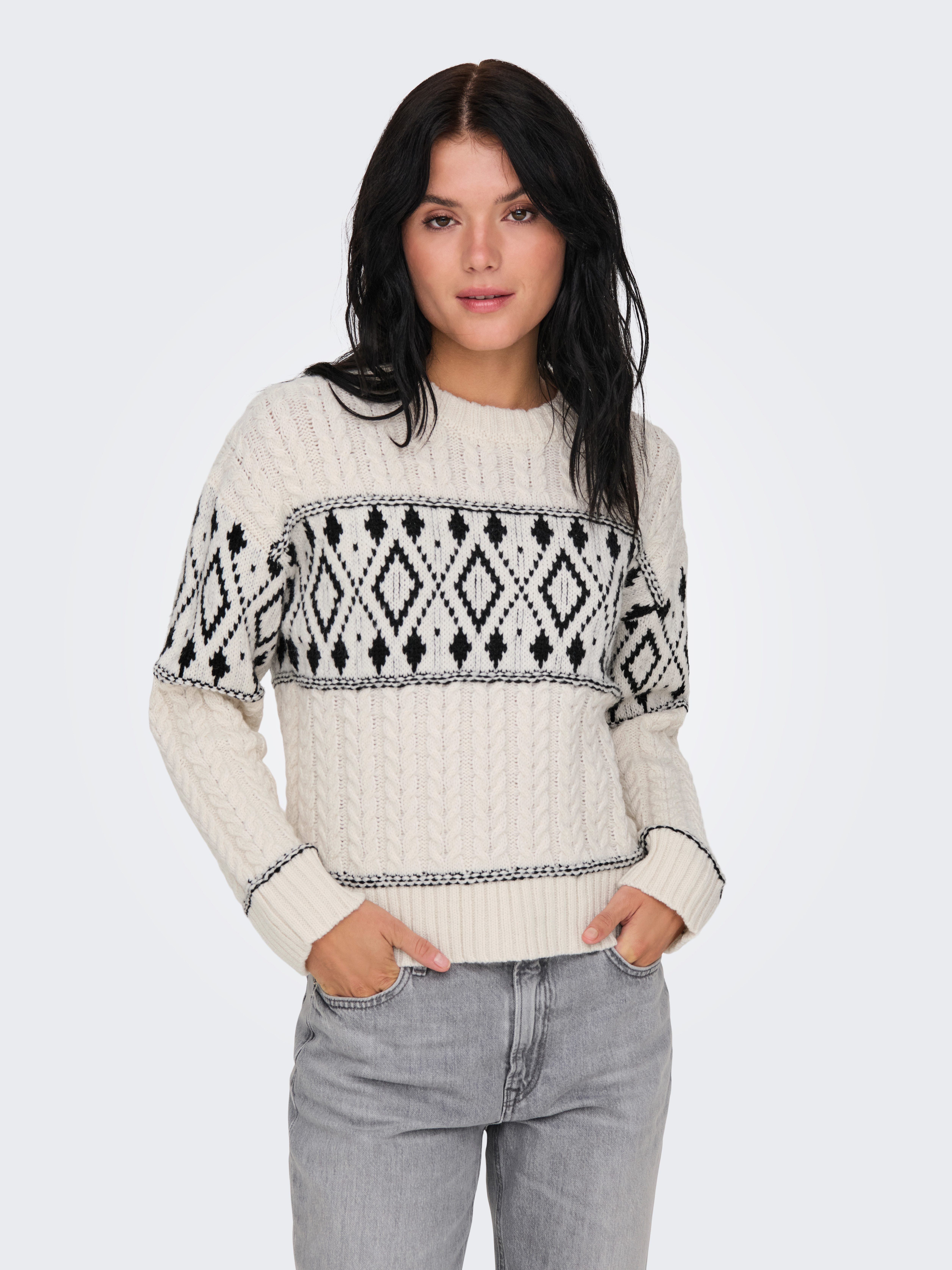 ONLY Strickpullover ONLMARENT L/S PULLOVER KNT NOOS mit Strickmuster