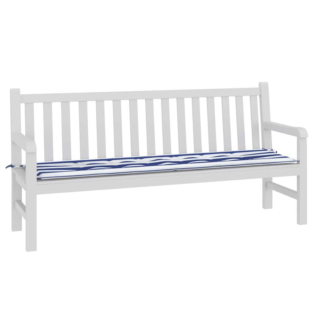 vidaXL Sitzauflage Gartenbank-Kissen Blau und weiß günstig online kaufen