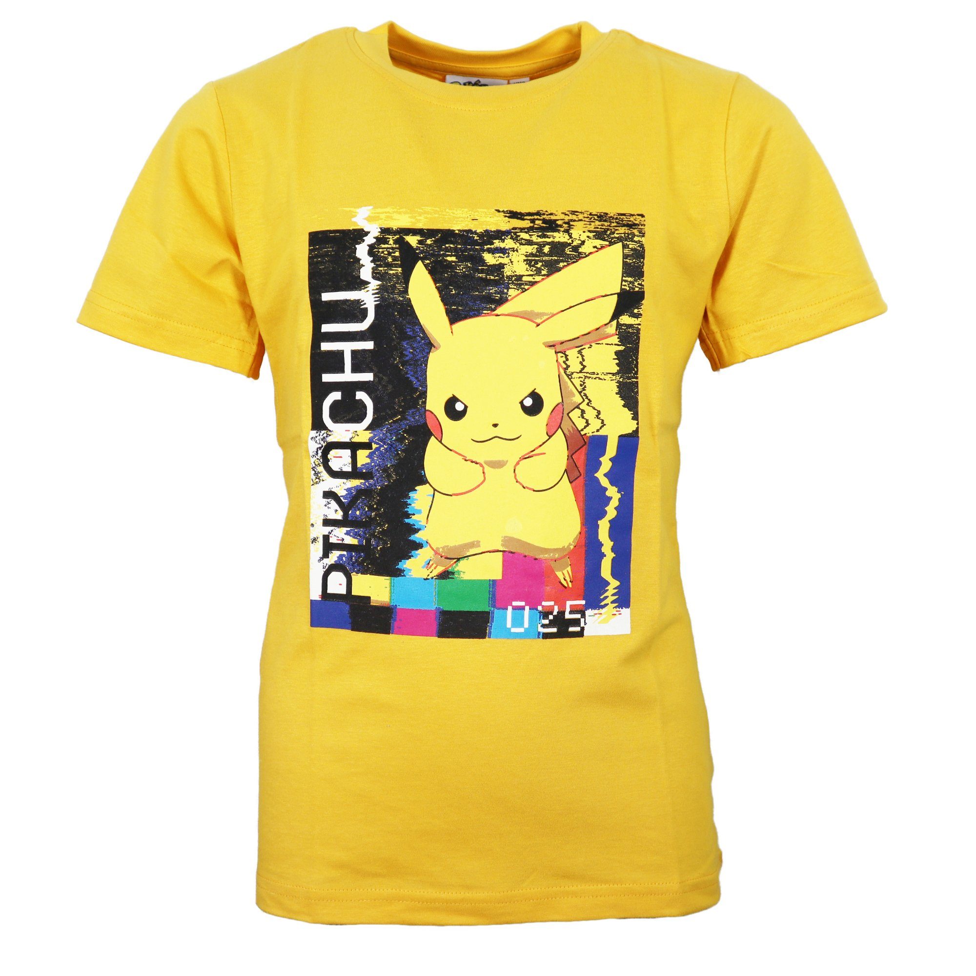 POKÉMON Print-Shirt Pokemon Pikachu Gr. 100% T-Shirt bis Shirt Baumwolle 172 Jungen Kurzarm 140