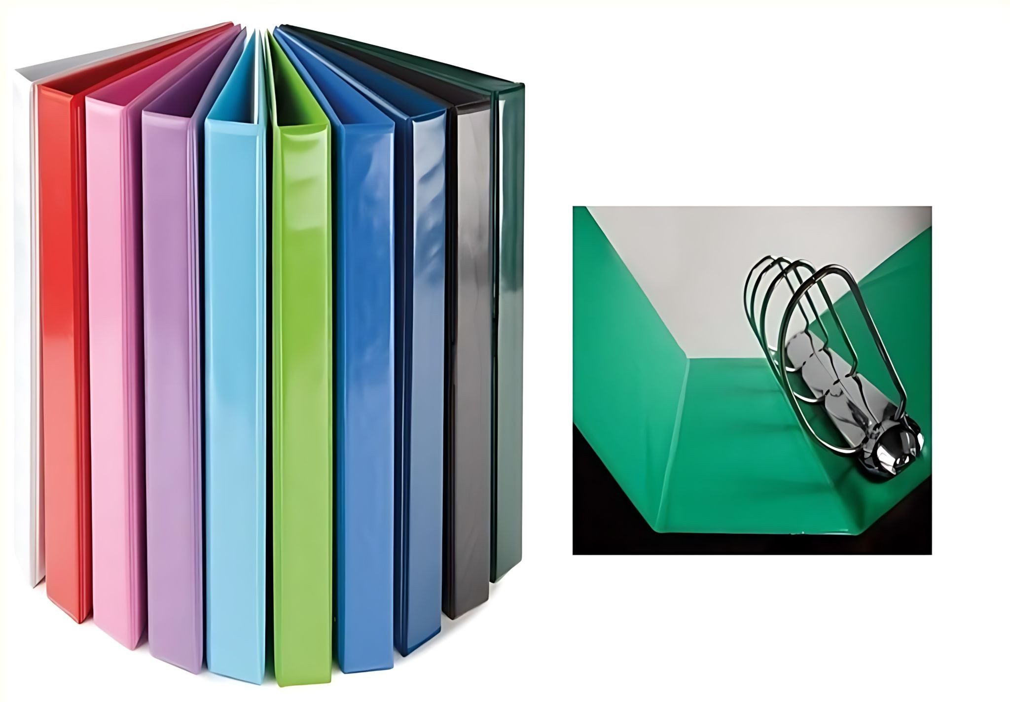 Ringbuchmappe Ringbuch A4 mit Front- und Rückentasche 55mm 4 Ringe Farbe/Stück grün