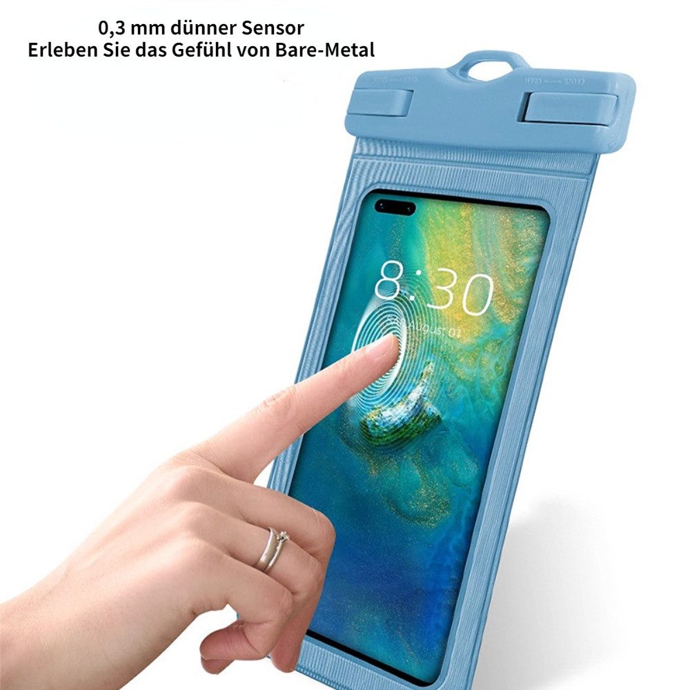 Blusmart Handyhülle Wasserdichte Handytasche im 2er-Set Empfindlicher Touchscreen, starke wasserdichte Leistung, Transparentes Material, geeignet für eine Vielzahl von Wasserszenen