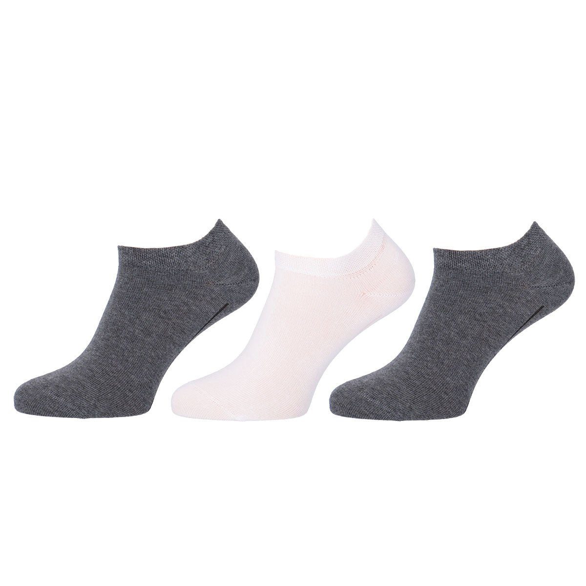 Wilox Kurzsocken (3-Paar) Sneaker-Socke LIFE 3-er Pack Baumwolle Wilox hautfreundlicher DAILY aus Unisex Grau/Weiß
