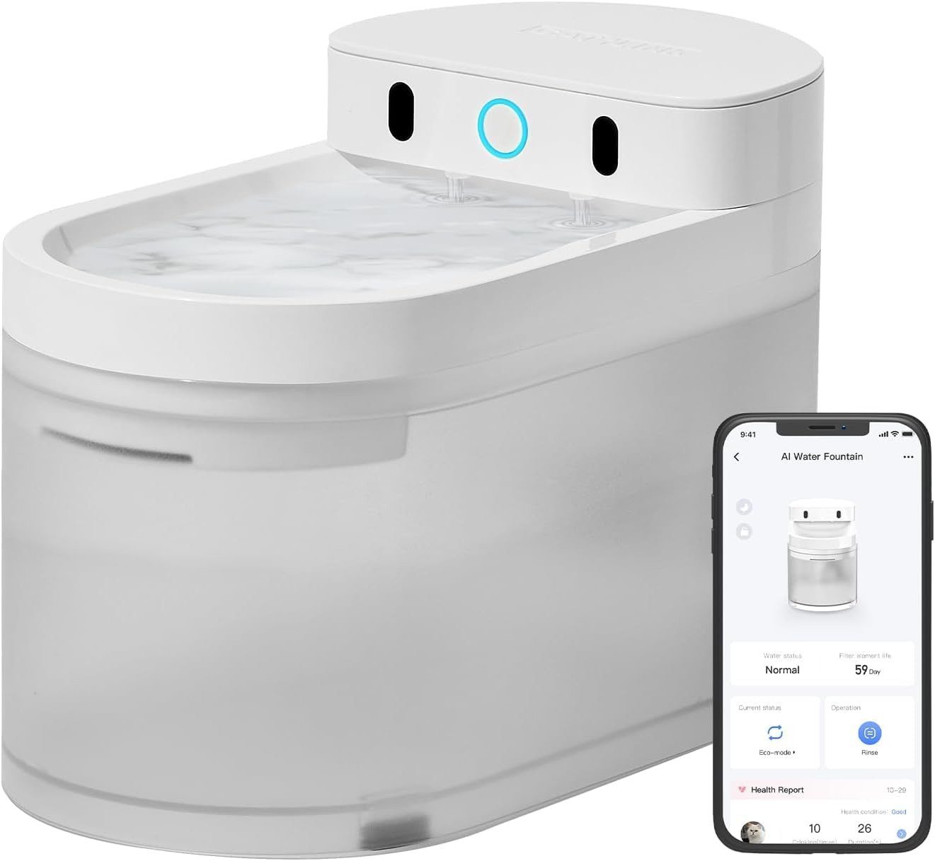 Trinkbrunnen Automatische Intelligenter Trinkbrunnen für Katzen mit APP-Steuerung