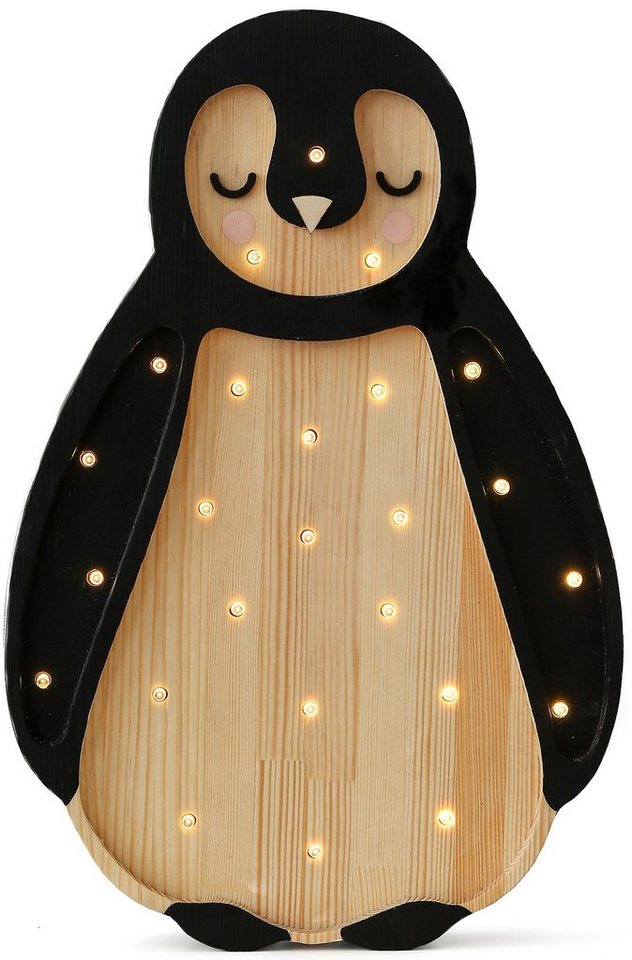 little lights LED Tischleuchte Pinguin, Dimmfunktion, Leuchtdauer  einstellbar, Nachtlichtfunktion, LED fest integriert, Warmweiß, mit Dimmer  und Fernbedienung, Timer, Made in Europe