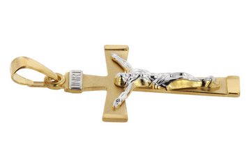 trendor Kreuzanhänger Kruzifix- für 585 Gold Bicolor 29 mm