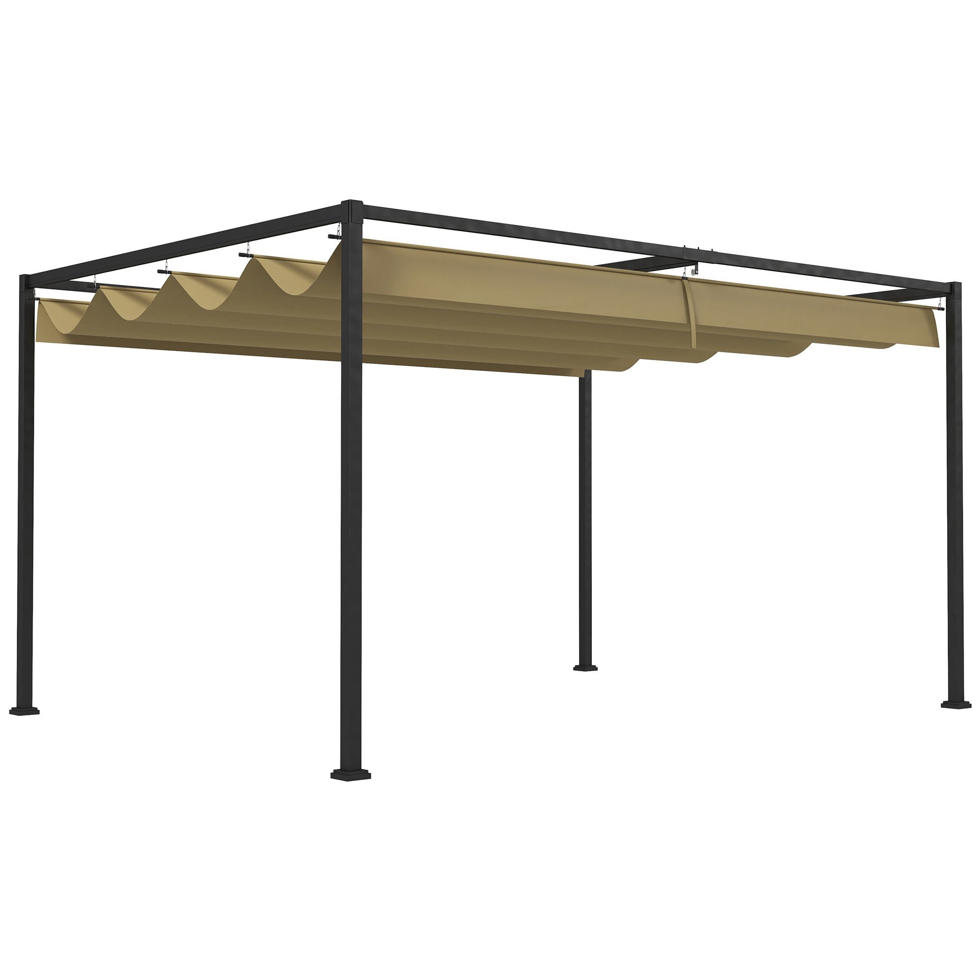 MC Star Pavillon Pergola 4x3m Garten, Terrassendachung aus Stahl, Gartenpavillon, erstellbares Dach, Freistehend, Sonnenschutz für Terrasse