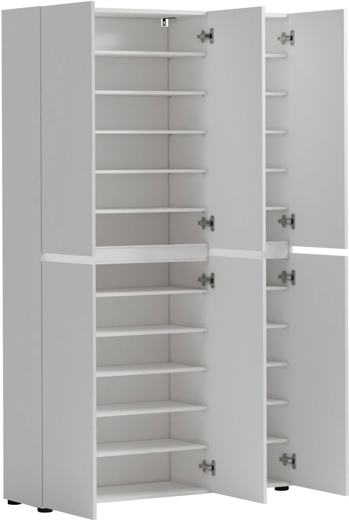 Home affaire Schuhschrank Mister,Schuhkommode,Schuhmöbel,Schuhablage,Schuhregal Breite 120 cm, Höhe 200 cm, Tiefe 34 cm, 6 Türen, 24 Fächer, 2 Spiegel – Bild 5 von 5