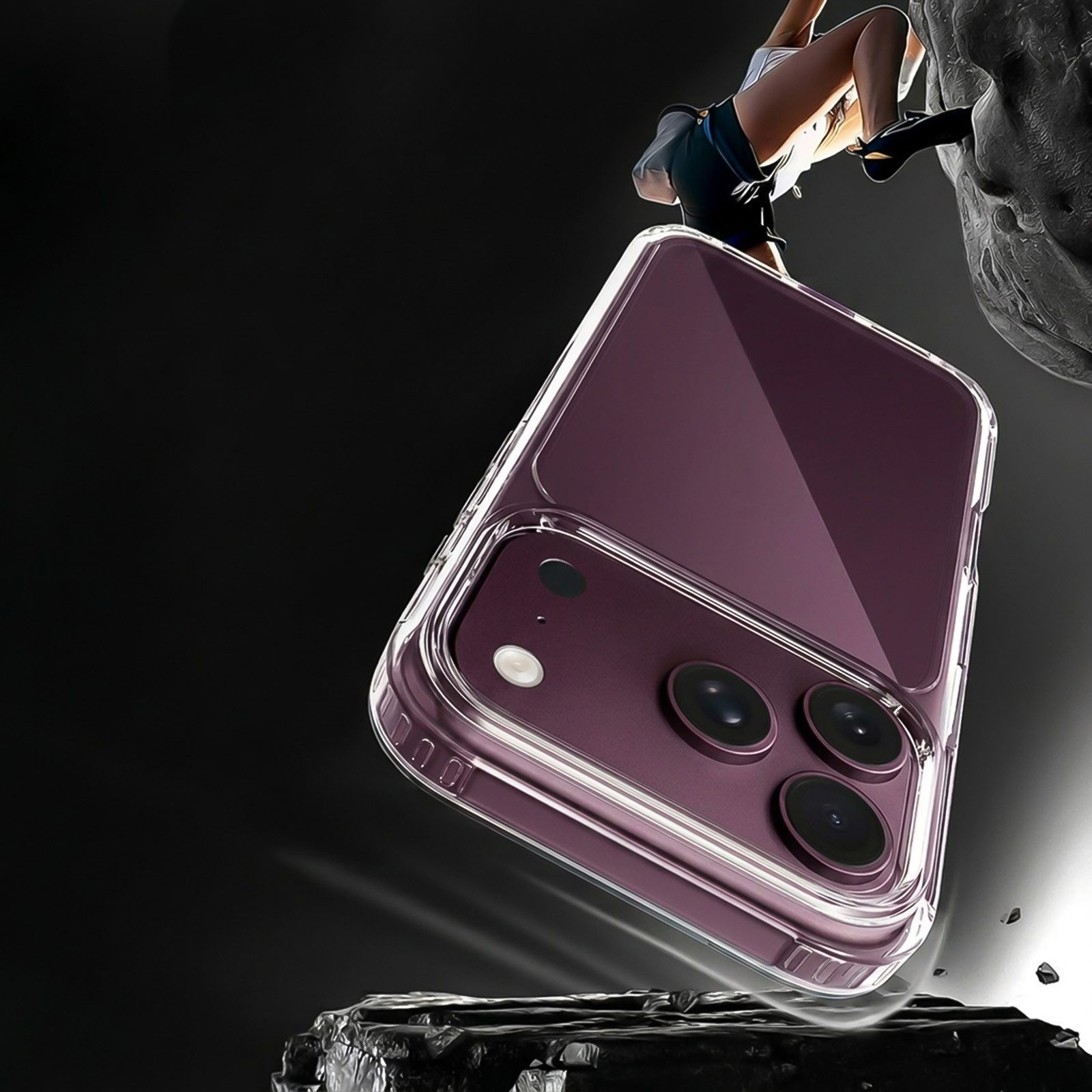 Tec-Expert Handyhülle Transparente Handy Hülle für Apple iPhone 18 Pro Max Schutzhülle 6.9 Zoll, 6.9", Cover Case Bumper kabelloses Laden – Bild 4 von 5