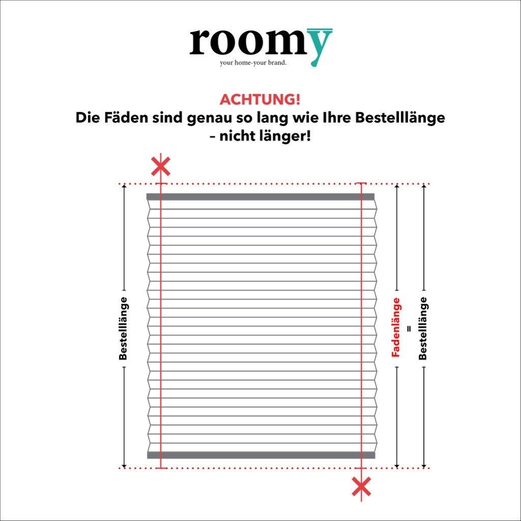 Roomy Plissee Plissee, Klebbar