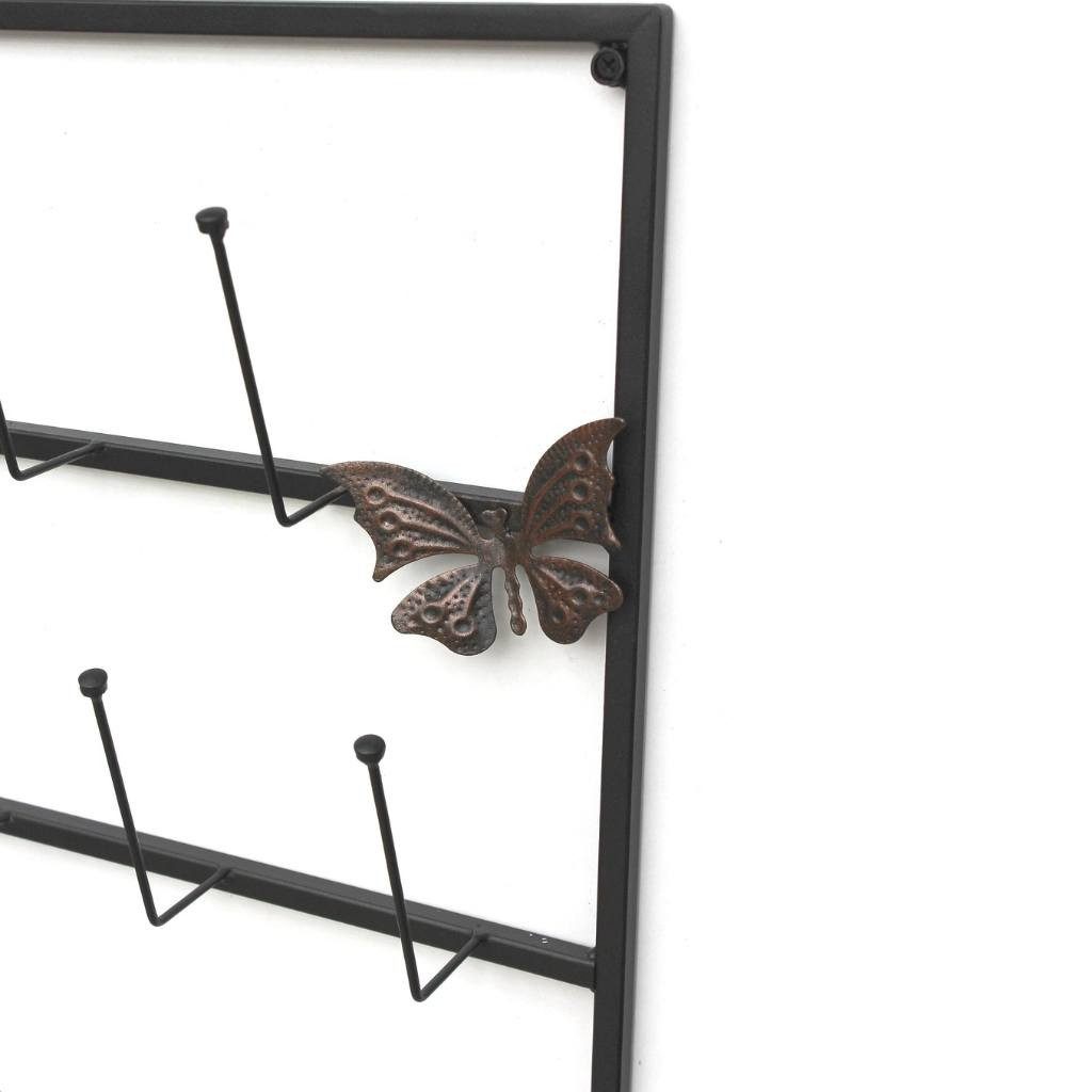 DanDiBo Gläserhalter Tassenhalter Wand Schwarz Metall 60 cm 93850 Tassenhaken Küche Vintage