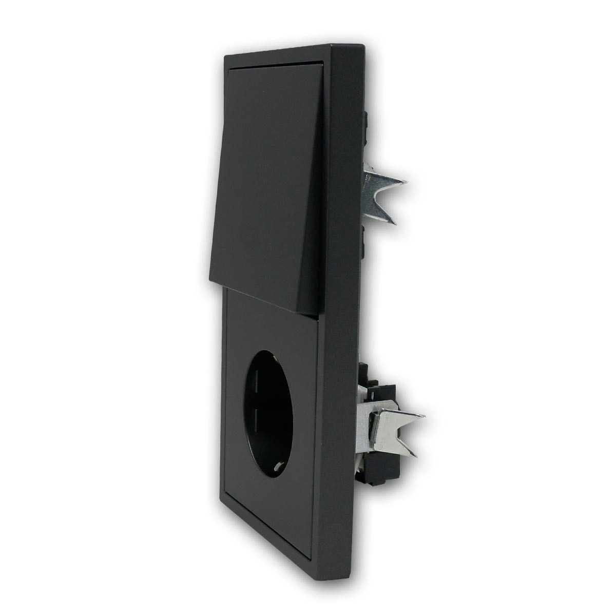 McPower Set "Tür1" SHALLOW anthr Schalter+Steckd m Rahmen Unterputzschalter