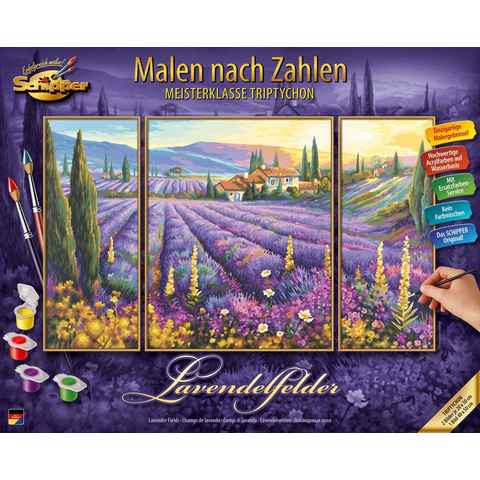 Schipper Malen nach Zahlen Meisterklasse Triptychon - Lavendelfelder, Made in Germany