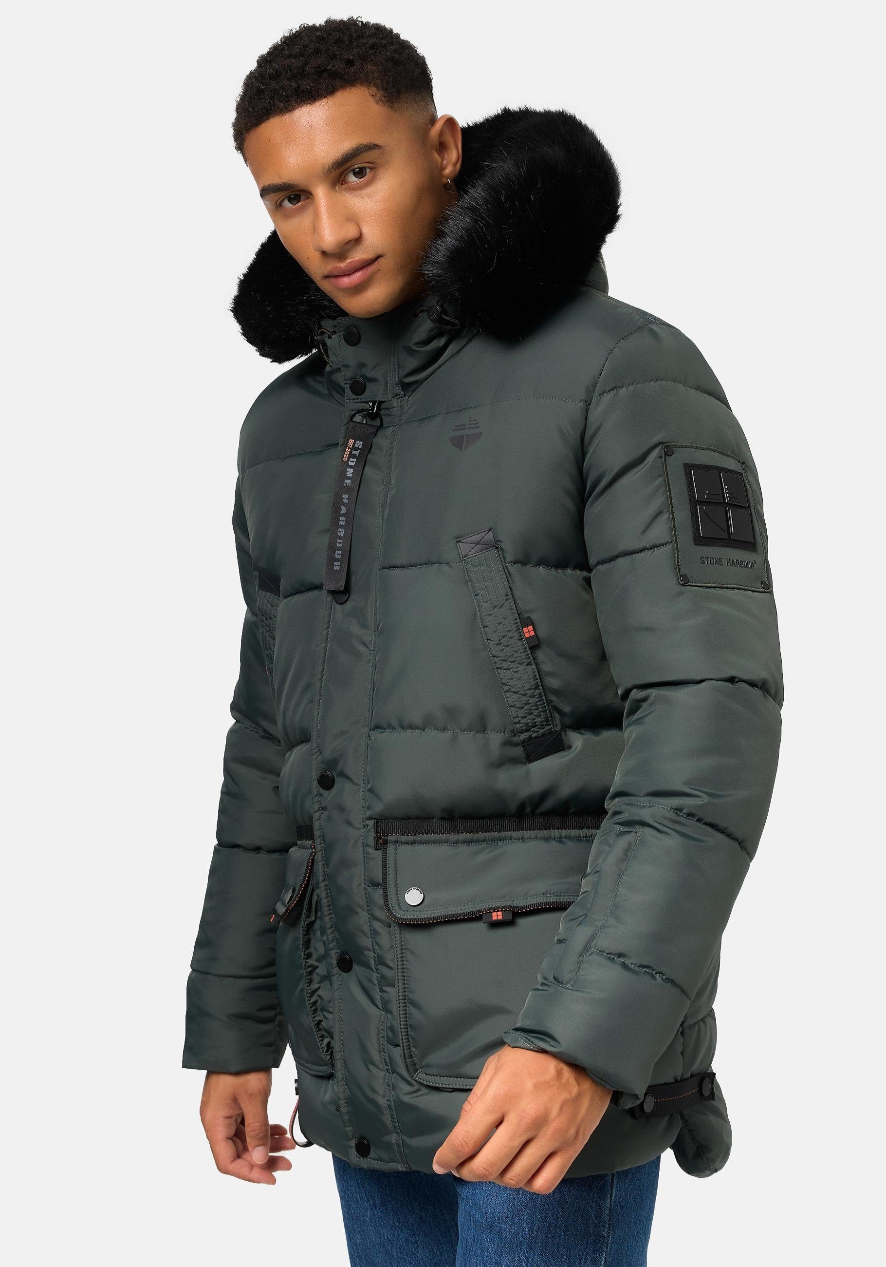 Stone Harbour Steppjacke Mironoo stylische Outdoorjacke mit großer Kapuze