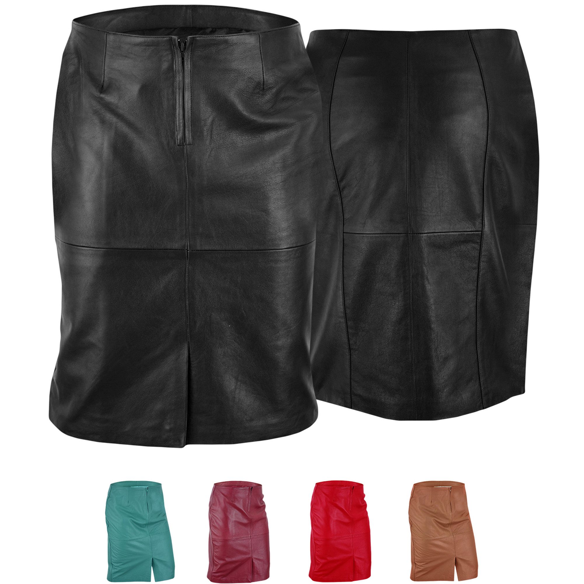 German Wear Lederrock Trend452R Midi Trendiger Midi Lederrock aus Lammnappa günstig online kaufen