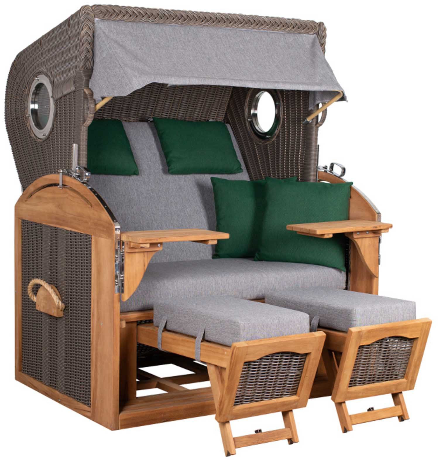 Strandkorb Schillig XL Bullauge Teak PE Grey Dessin 571