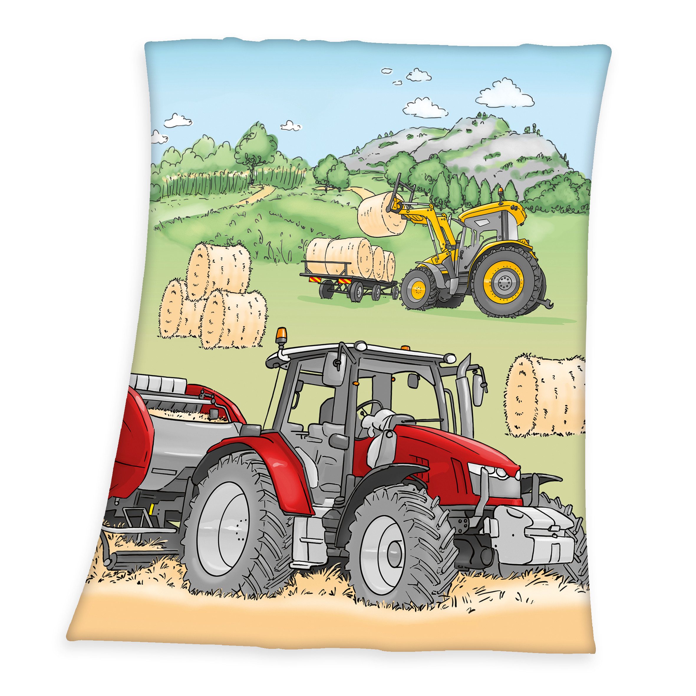 Kinderdecke / Traktor / 130x160cm /Fleece-Decke
