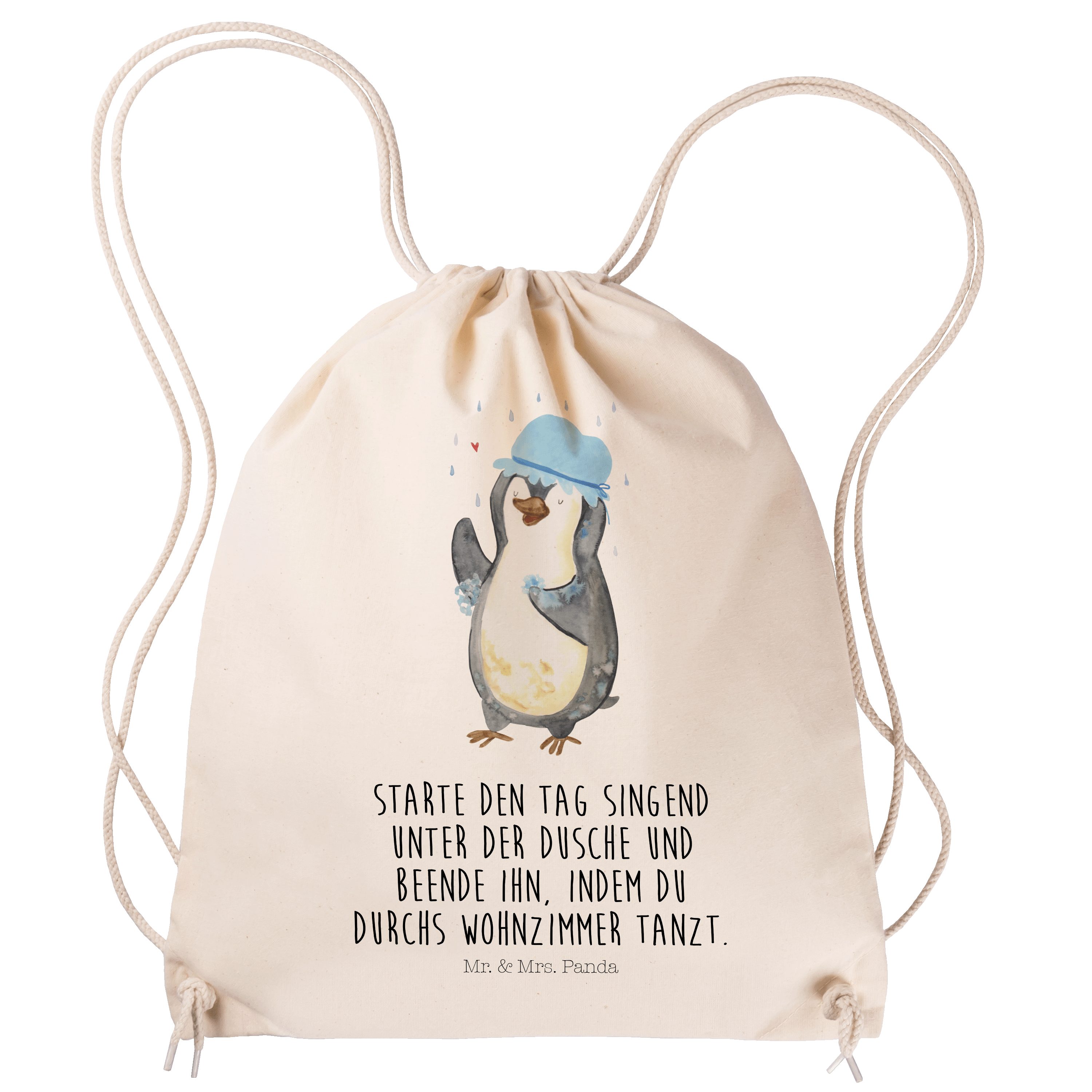 & Geschenk, - Mr. duscht Mrs. Sportb Sporttasche Pinguin Transparent (1-tlg) Panda - Neustart, Turnbeutel,
