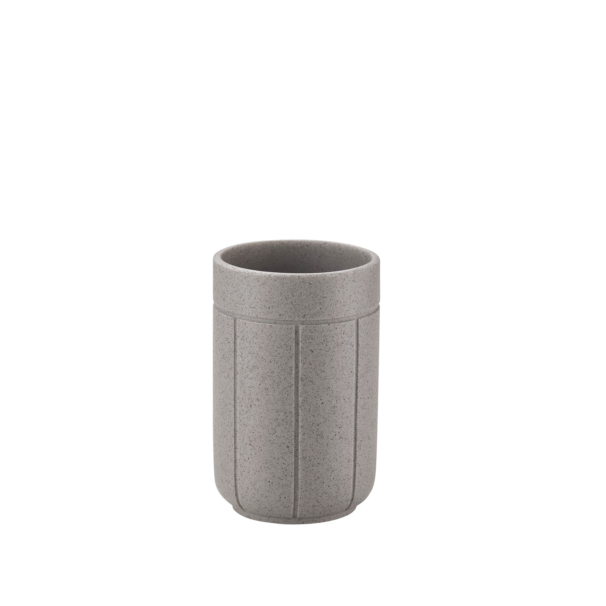 blomus Zahnputzbecher -KUA- Becher, Zahnbecher, Badccessoire: modernes Design aus Polyresin, Recyceltes Polyresin, Robust, 300ml Volumen