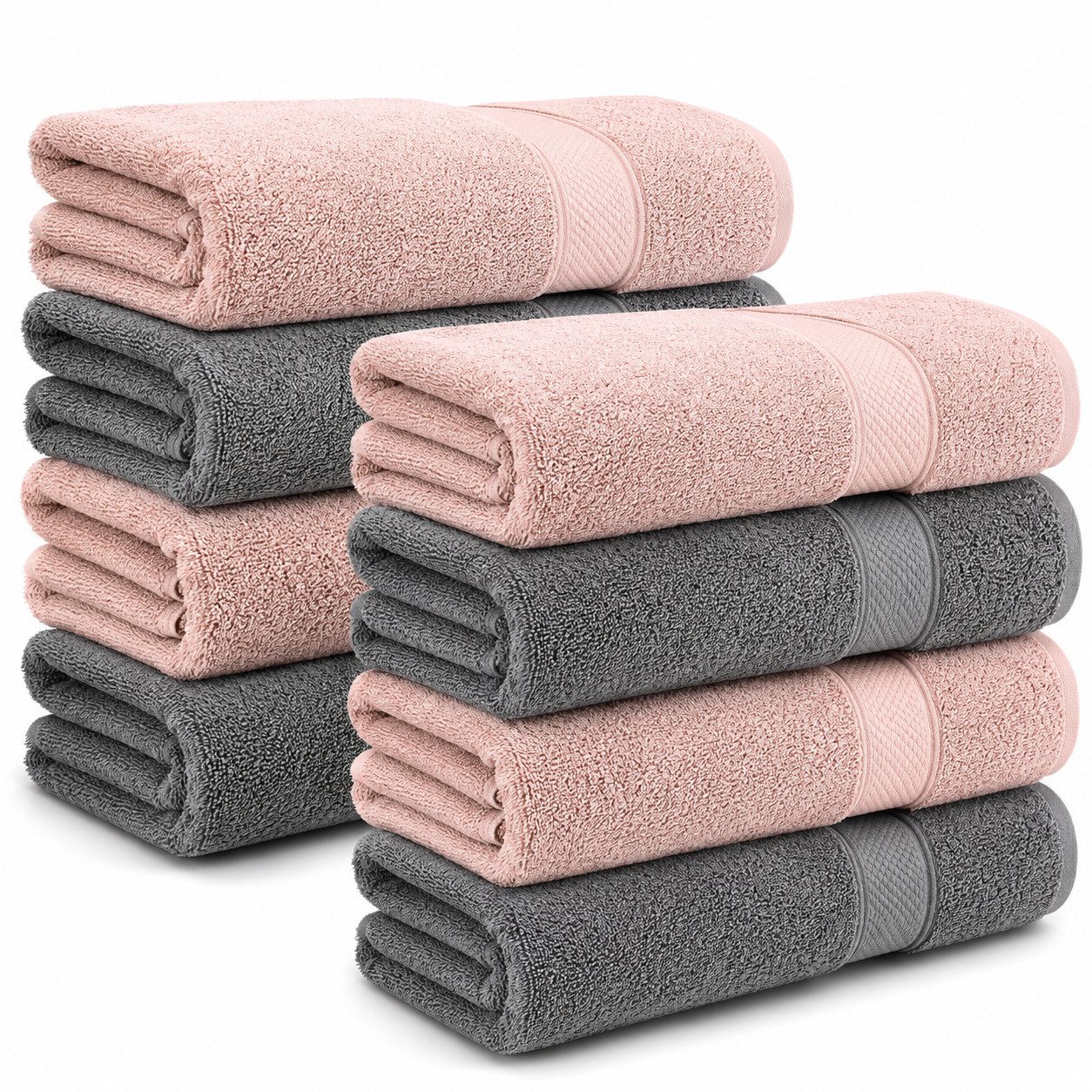 Komfortec Handtuch Set 50x100 cm aus 100 % Baumwolle, Frottee (Packung, 8-St), Handtücher Set, Weich, Towel