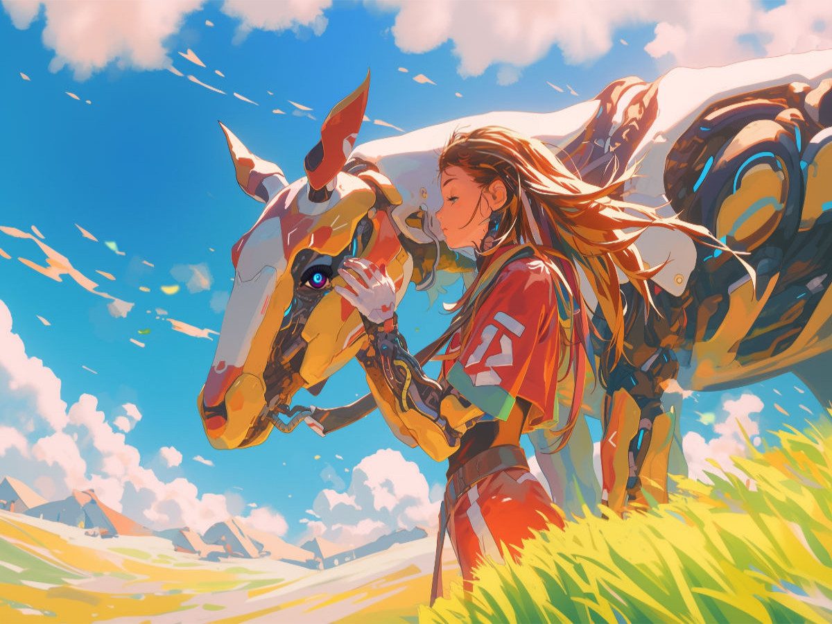 CALVENDO Puzzle CALVENDO Puzzle Cyborg Reittier im Anime Stil, 1000 Teile Lege-Größe, 1000 Puzzleteile