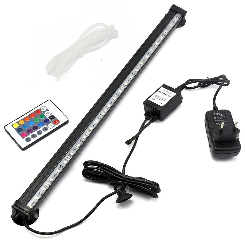 Rosnek LED Aquariumleuchte 5050 LED, RGB, Wasserdichte, Fernbedienung, Unterwasser Beleuchtung, RGB, Aquarium Lampe Air Bubble Leuchte
