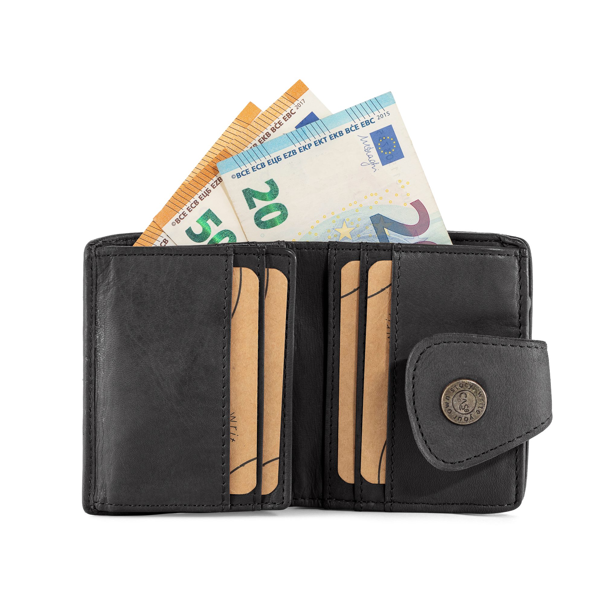 Cas8 Geldbörse Damen - Leder Portemonnaie, RFID Schutz, Portmonee für den Alltag – Bild 5 von 5