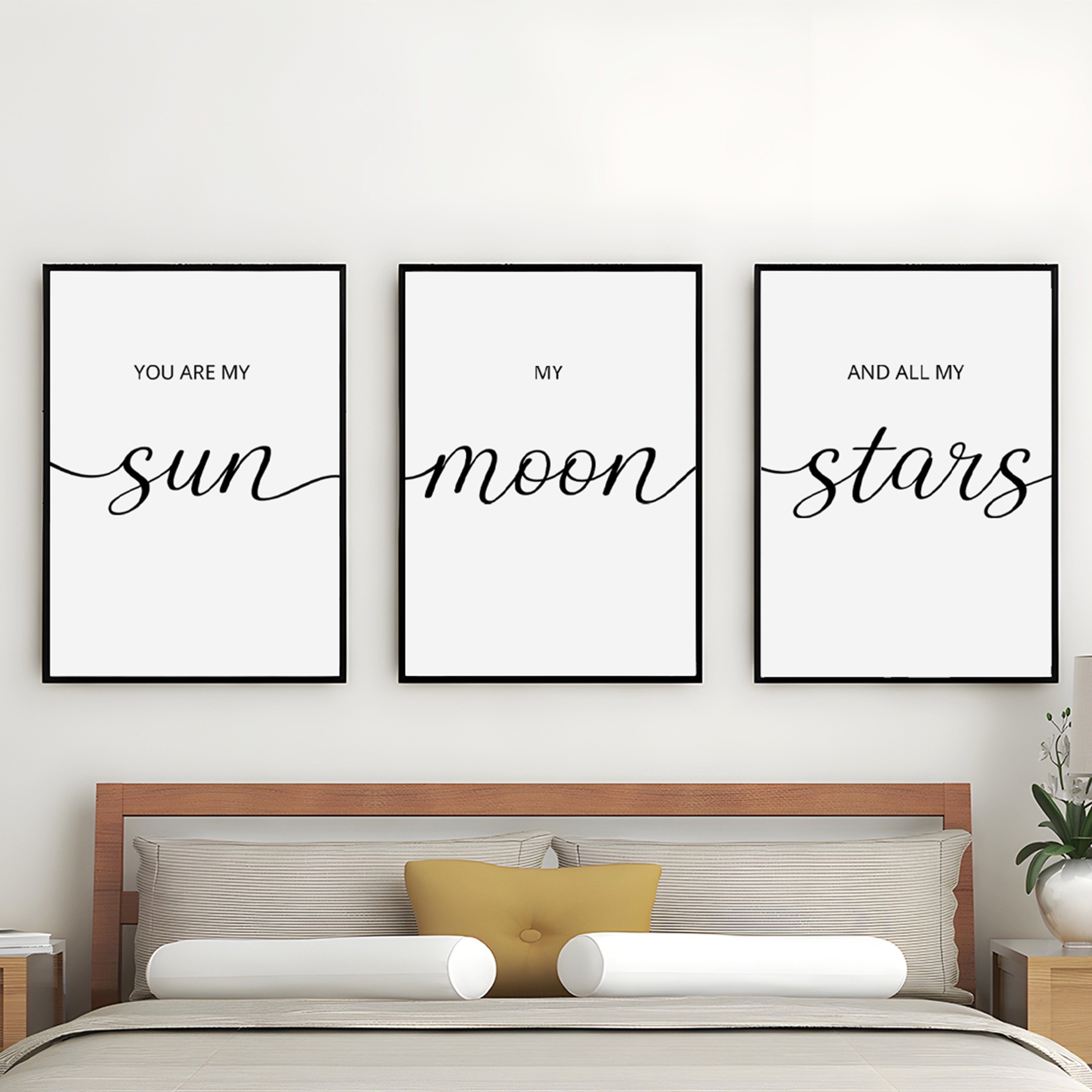 Tigerlino Poster You are my Sun Moon Stars 3er Set Wandbilder Sonne Mond Stern