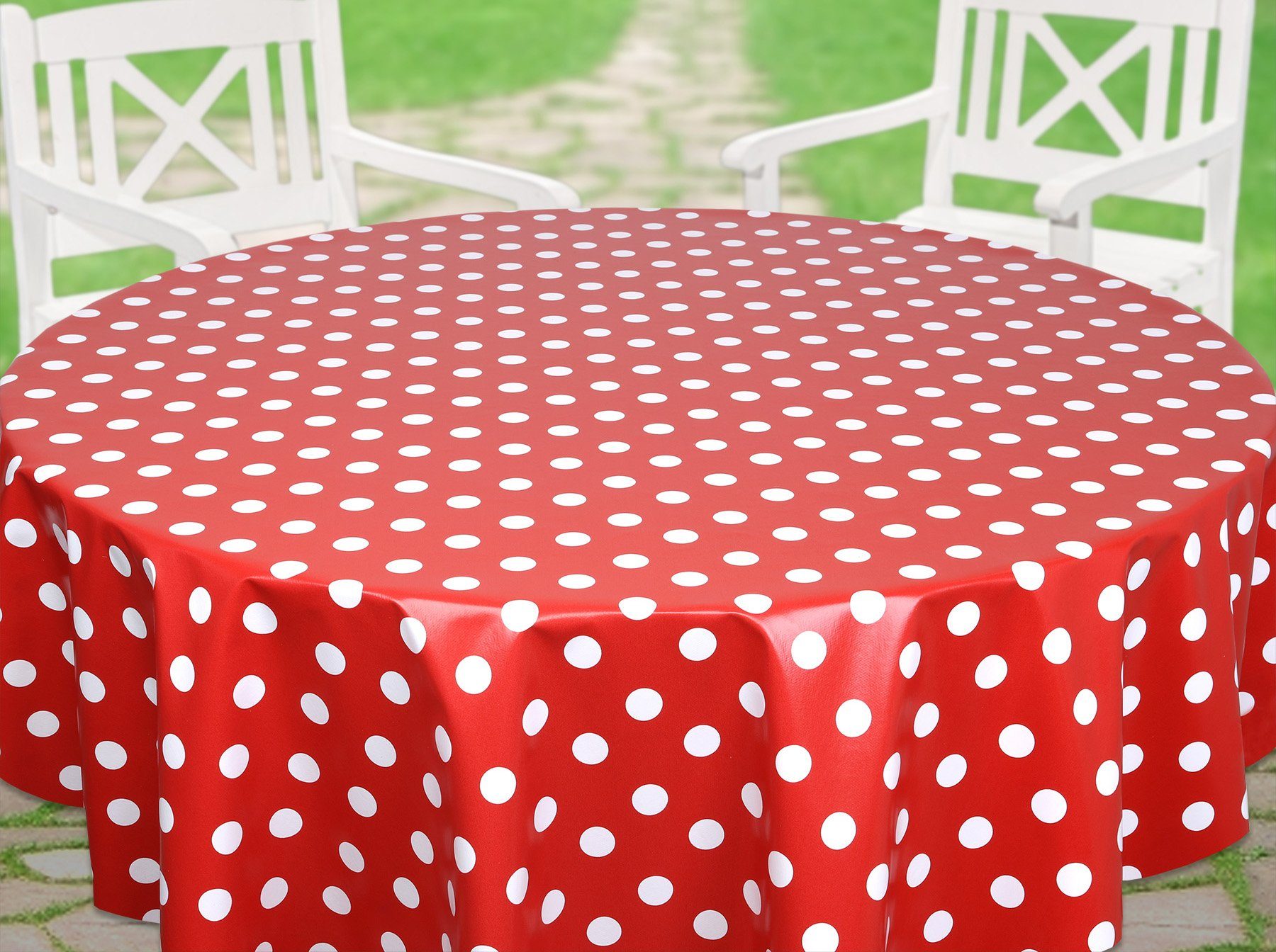 Beautex Tischdecke Punkte Wachstuchtischdecke OVAL RUND günstig online kaufen