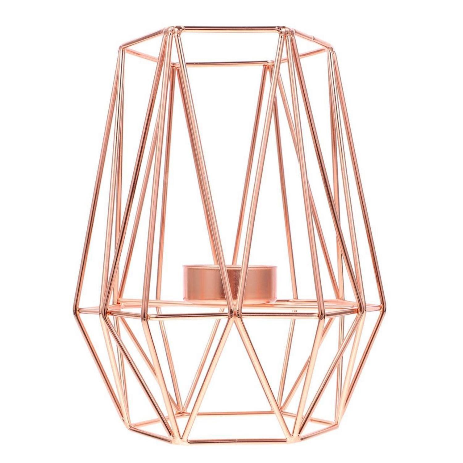 LuxusKollektion Teelichthalter Kerzenhalter RoséGold Eisen Hohles Musterdesign (1 St)