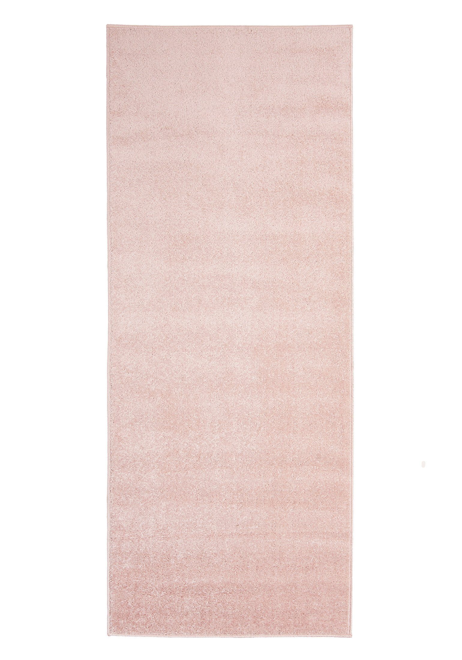 Mazovia Designteppich Modern Teppich Einfarbig Muster Pink 1 farbe - Kurzflor, 80 x 300 cm, Geeignet für Fußbodenheizung, Höhe 7 mm, Kurzflor