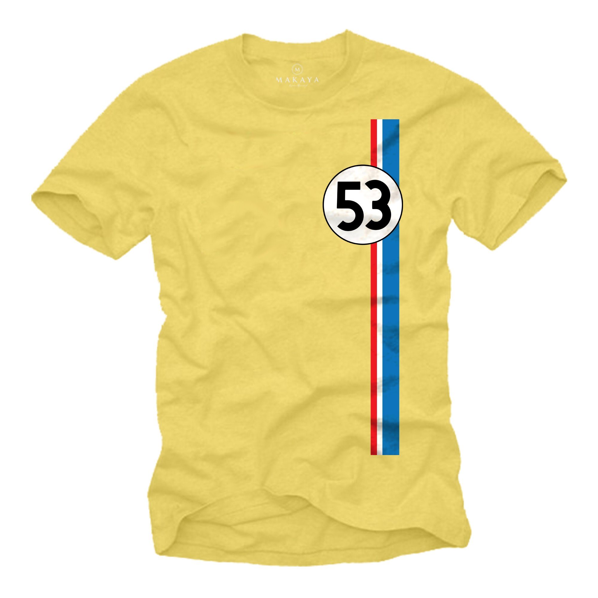 MAKAYA Print-Shirt Herren Geschenke für Autoliebhaber 53 Tuning Motiv Retro Vintage Auto