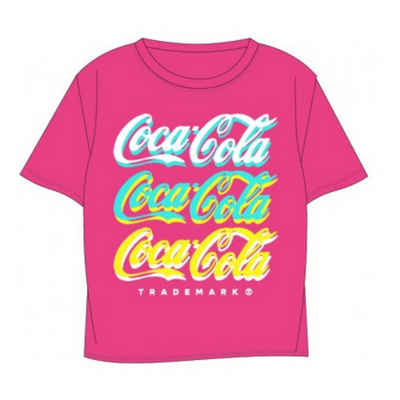 COCA COLA T-Shirt Kurzes Shirt Coca Cola® Schriftzug, Rot, oder Schwarz, Gr. 134-164