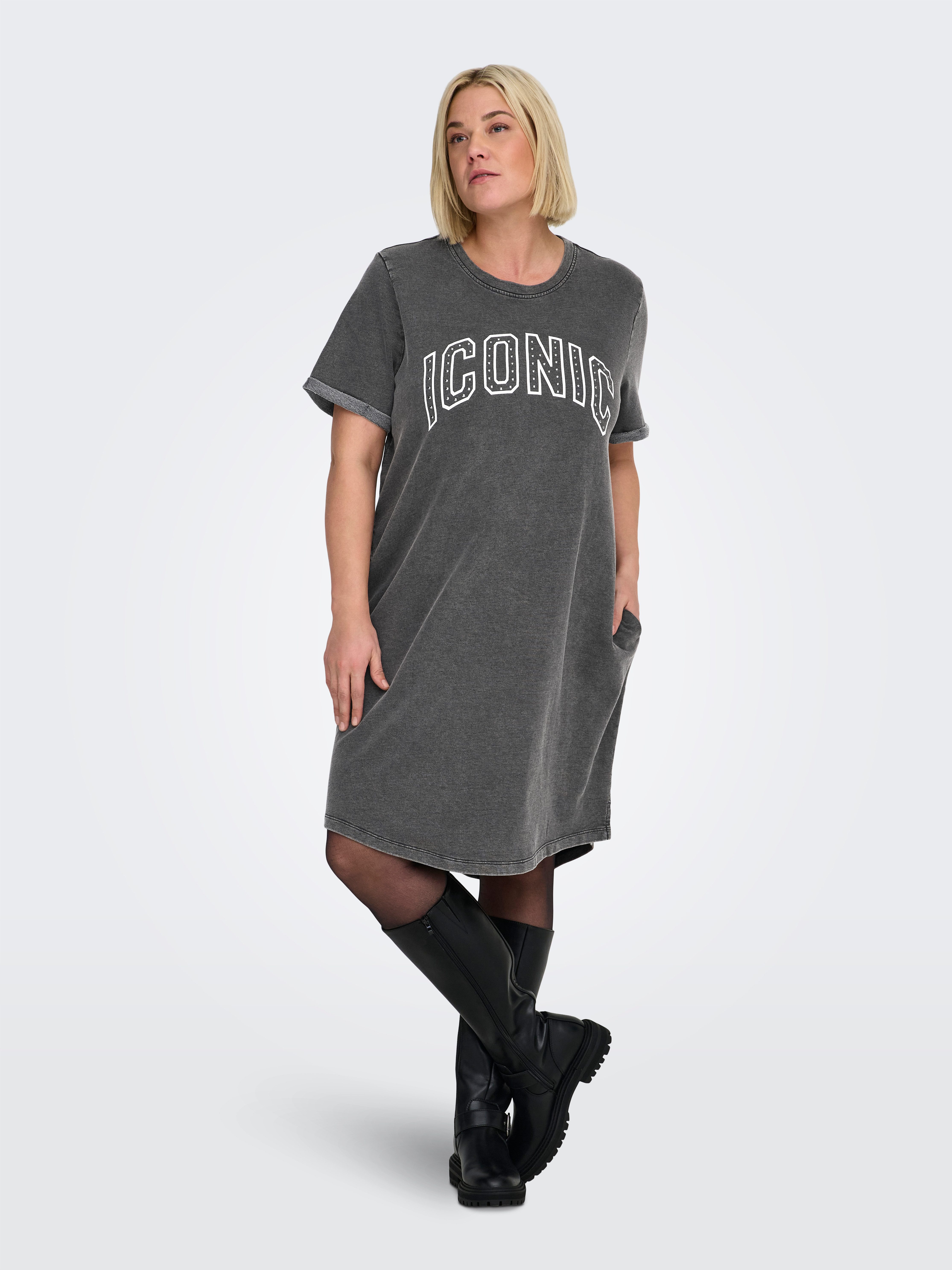 Jerseykleid CARKAYLEE SS QUOTE BLK DRESS JRS