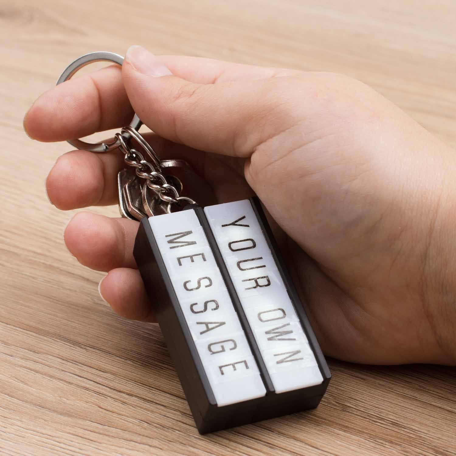 - inkl. Lightbox), Retro Sticker Schlüsselanhänger Schlüsselanhänger Up Thumbs (Mini LED Leuchtkasten