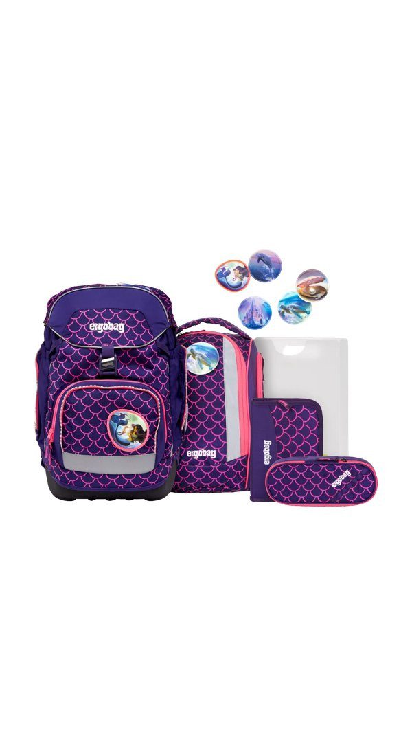 ergobag Schulranzen pack Set (6-tlg., 6-teiliges Set), größenverstellbares Rückensystem