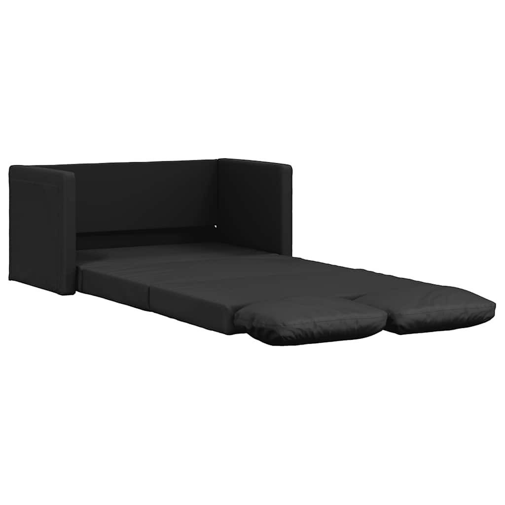 vidaXL Sofa Bodensofa mit Schlaffunktion Schwarz 112x174x55 cm Kunstleder, 1 Teile