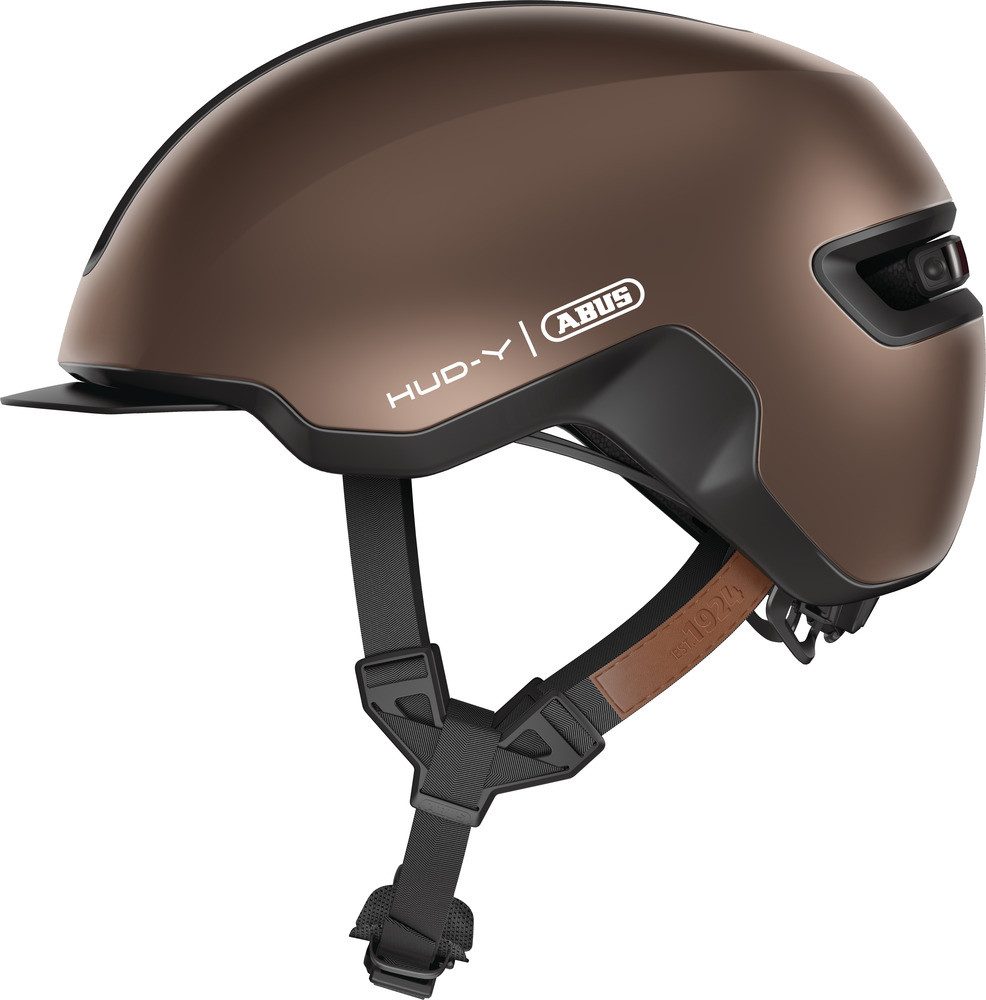ABUS Fahrradhelm Abus HUD Y Fahrradhelm Erwachsenen und Jugendhelm L metallic copper