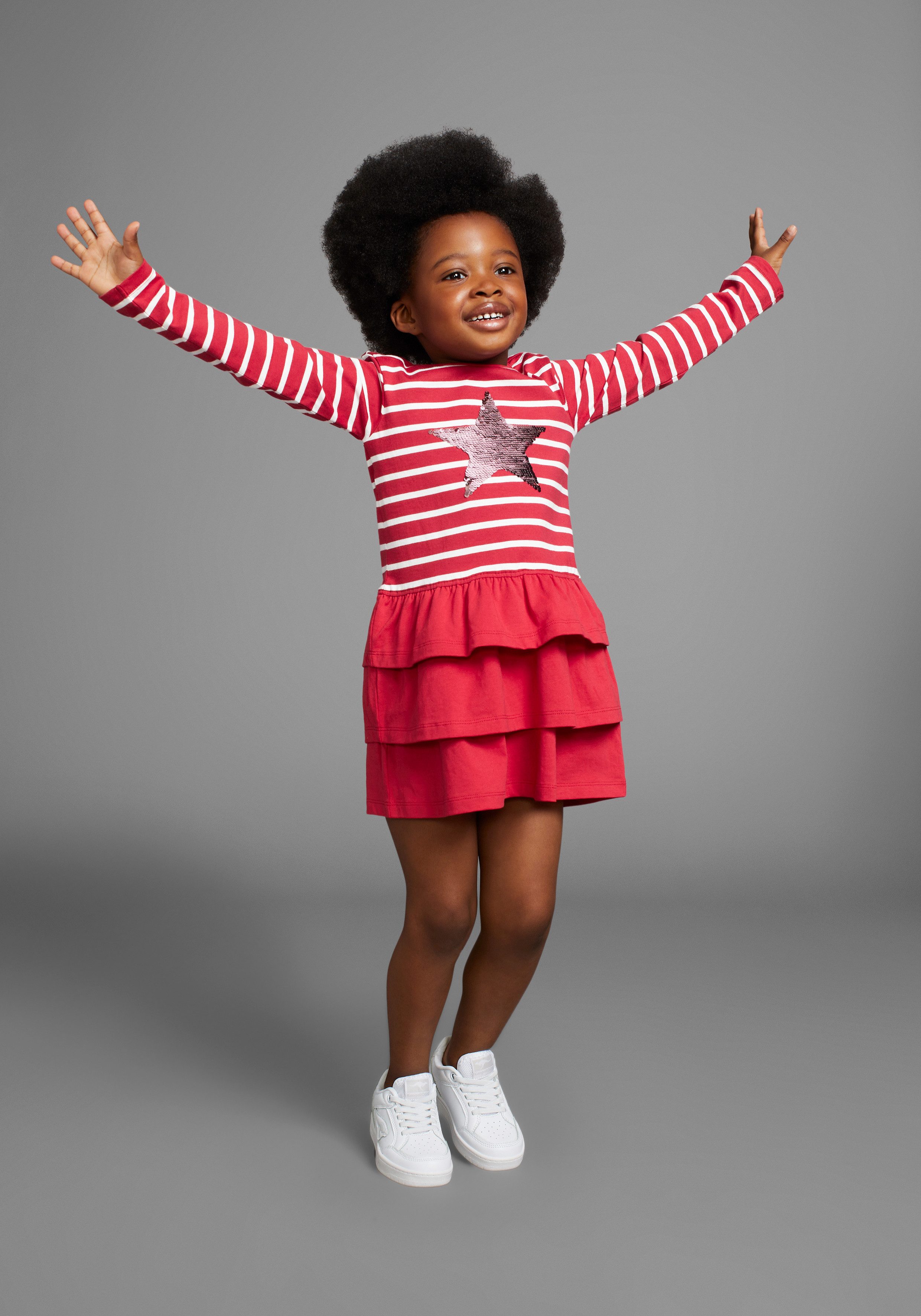 KIDSWORLD Jerseykleid für kleine Mädchen für Partys und besondere Anlässe, kniefreie Länge, modischer Stil
