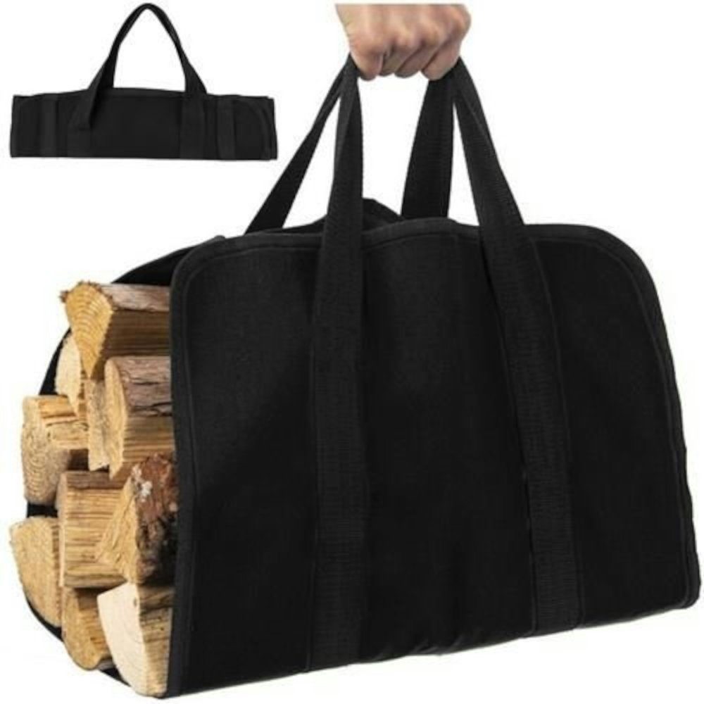 20 Kaminholztasche schwarz, Zeitungskorb, Holztasche Kaminer maximal (Kaminholz kg), Tragetasche Einkaufskorb Tragetasche 1-tlg.,