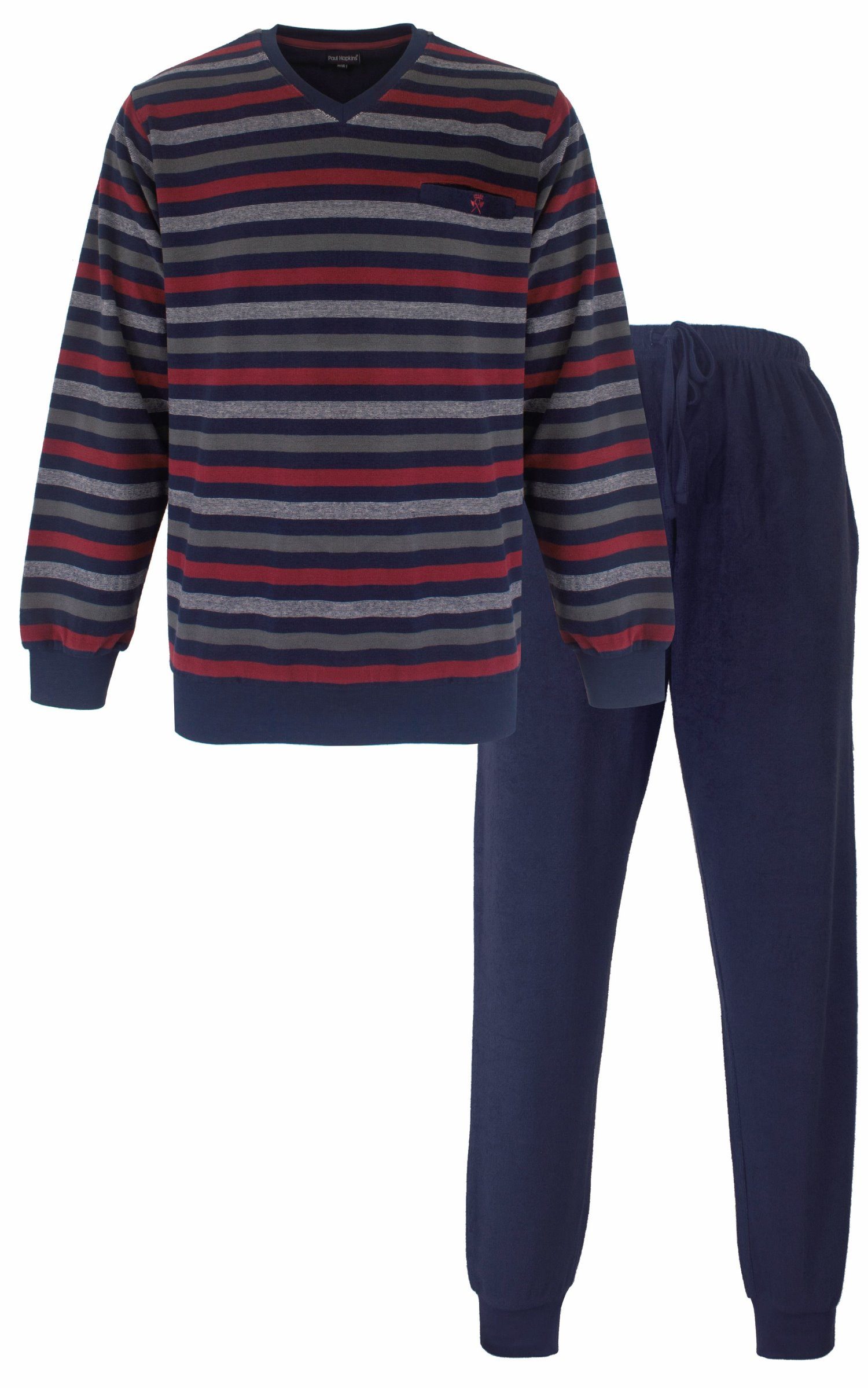 Schlafanzug Modischer Herren Frottee Pyjama