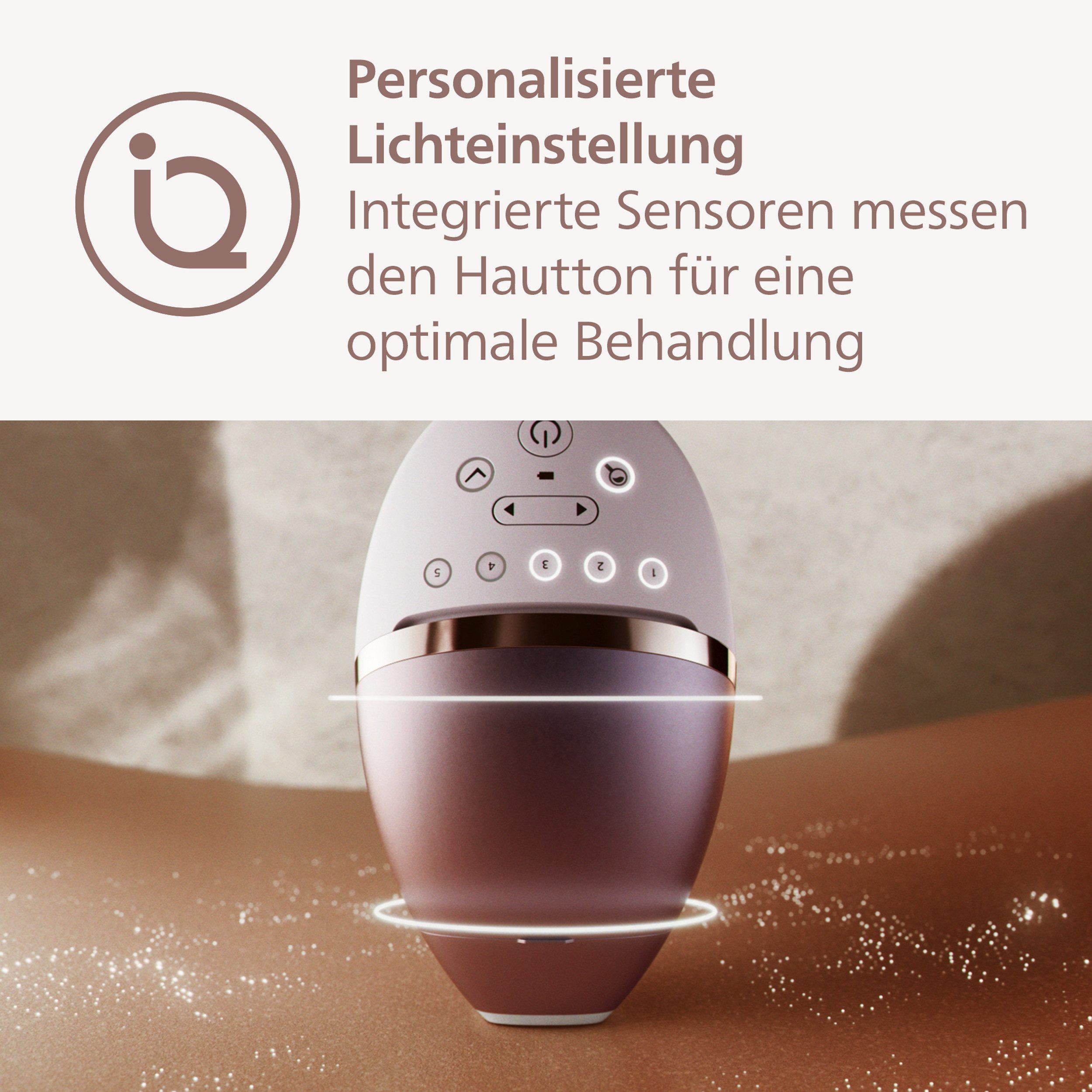 Philips IPL-Haarentferner Philips Lumea Series 9900 BRI951/01, 450.000 Lichtimpulse, 4 Aufsätze (Achseln, Bikinizone, Körper, Gesicht), 2 SkinAI Funktionen – Bild 5 von 5