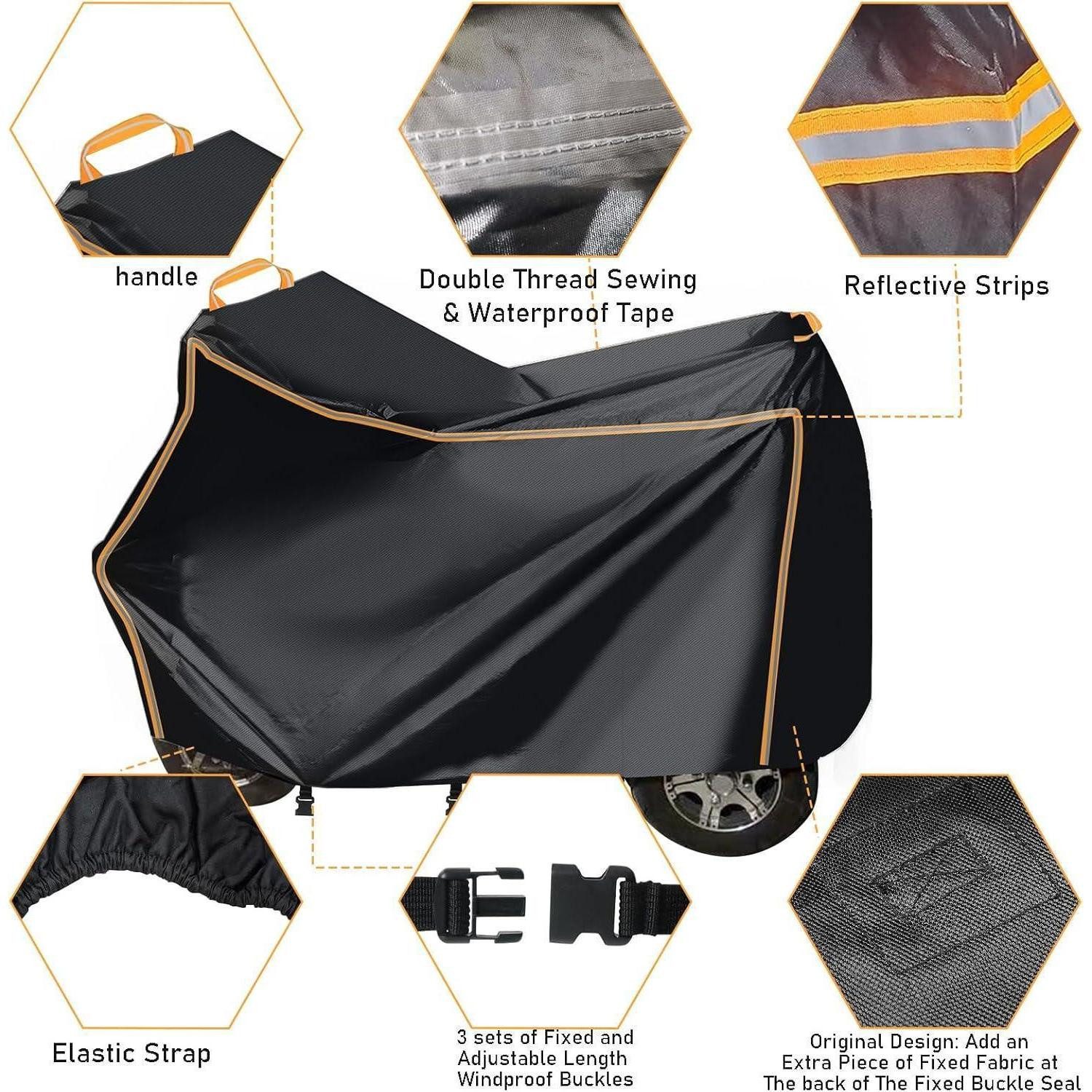 LuxusKollektion Schutzplane Elektromobil Abdeckung 420D Oxford UVSchutz Rollstuhl 2XL 175x119x63cm