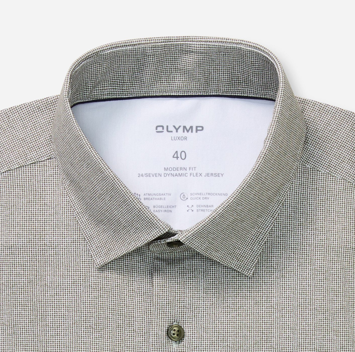 OLYMP Langarmhemd Luxor 24/Seven Businesshemd, Jersey, modern fit, New Kentkragen – Bild 5 von 5