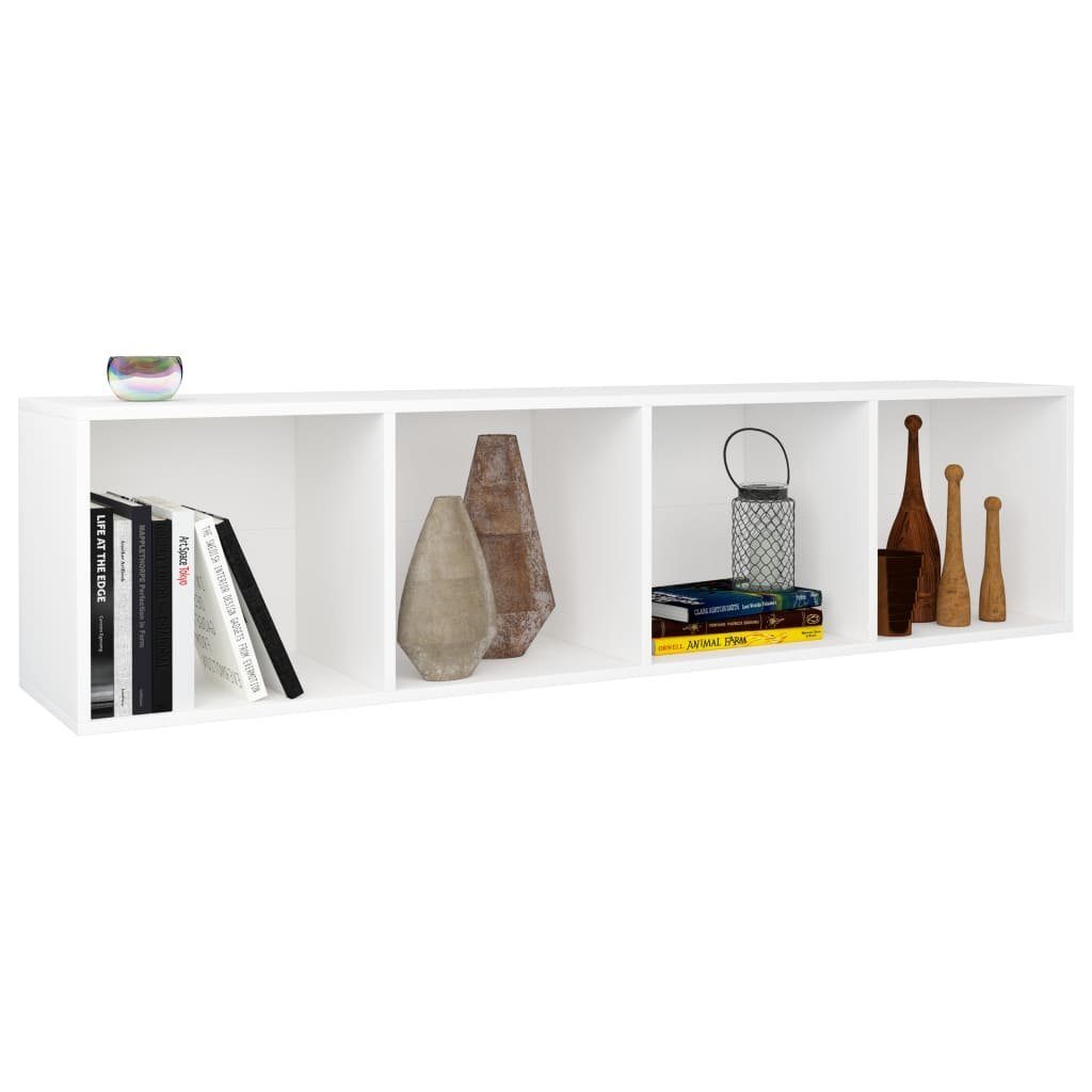 cm Bücherregal/TV-Schrank vidaXL Holzwerkstoff, Bücherregal Weiß 1-tlg. 36×30×143