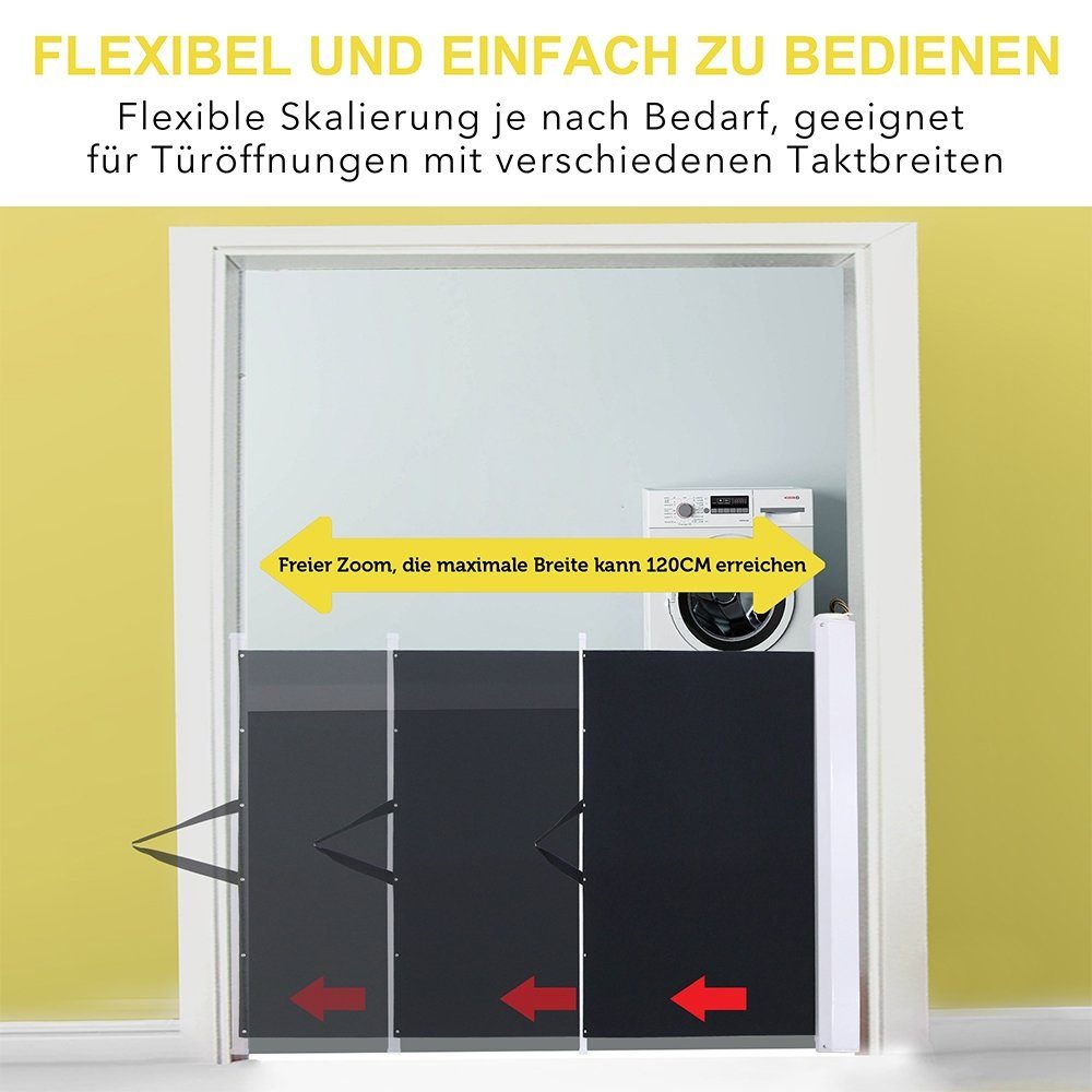 Feel2Home Treppenschutzgitter Treppenschutzgitter Ausziehbar Absperrgitter Baby Hund versch. Farben (Stück, Gitter), einfache Montage am Türrahmen und Wand – Bild 4 von 5