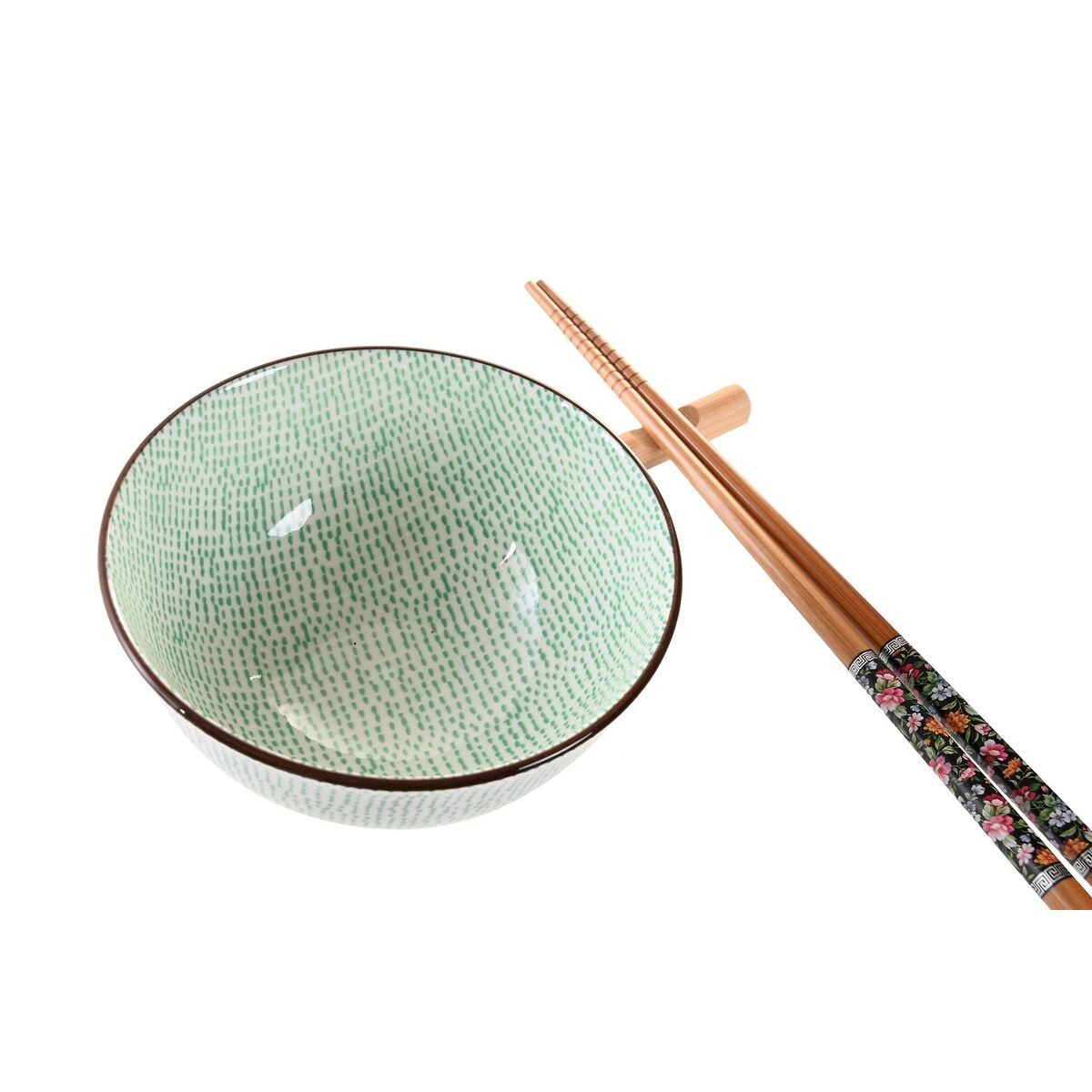 DKD Home Decor Tafelservice Sushi-Set Tellerset Schale Stäbchen DKD Home Decor grün Himmelsblau Ba, Bambus